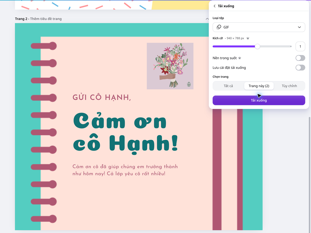 Tải cả bố cục thành một file GIF Tải cả bố cục thành một file GIF
