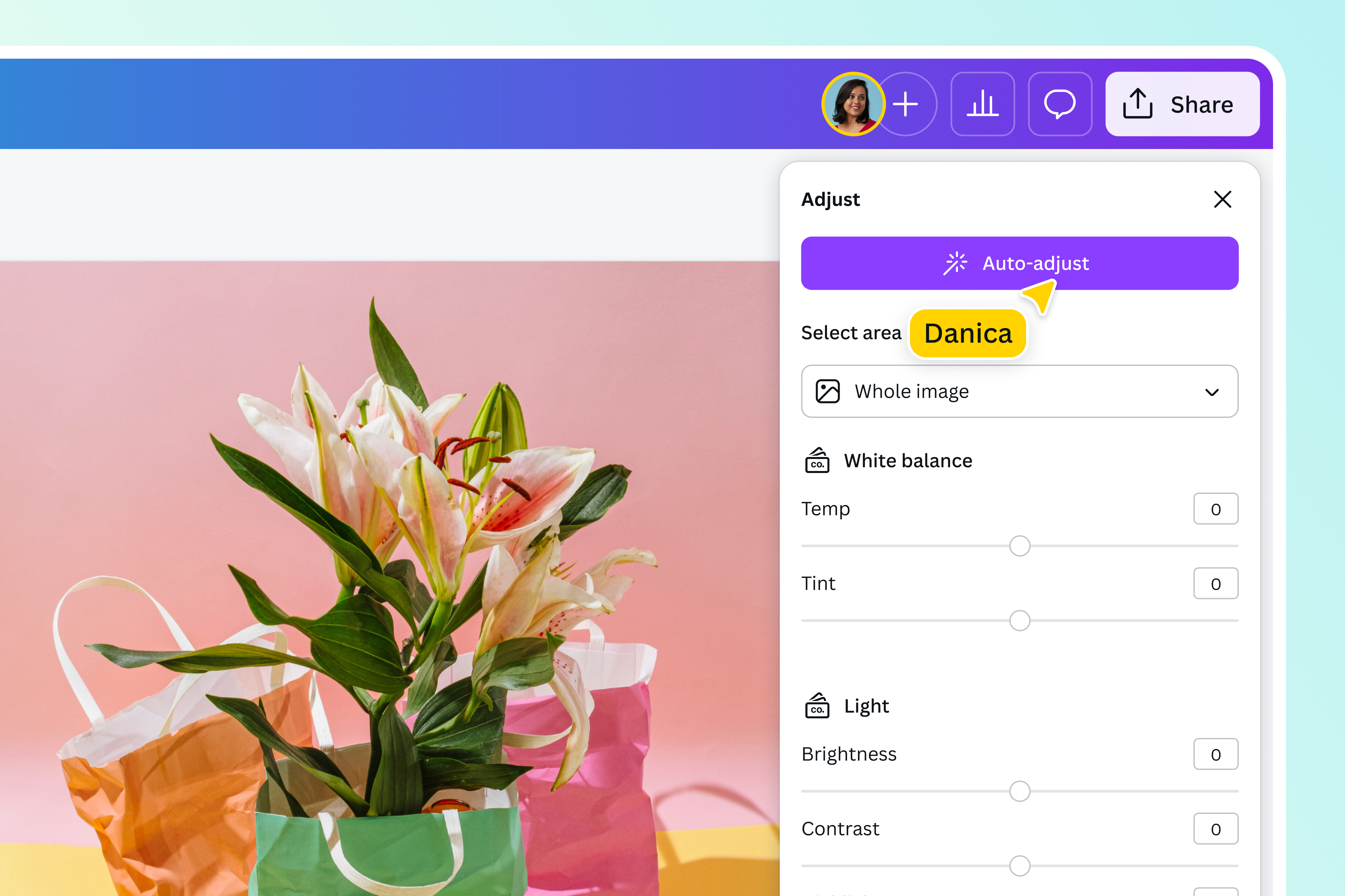Auto-adjust your image's lighting and color