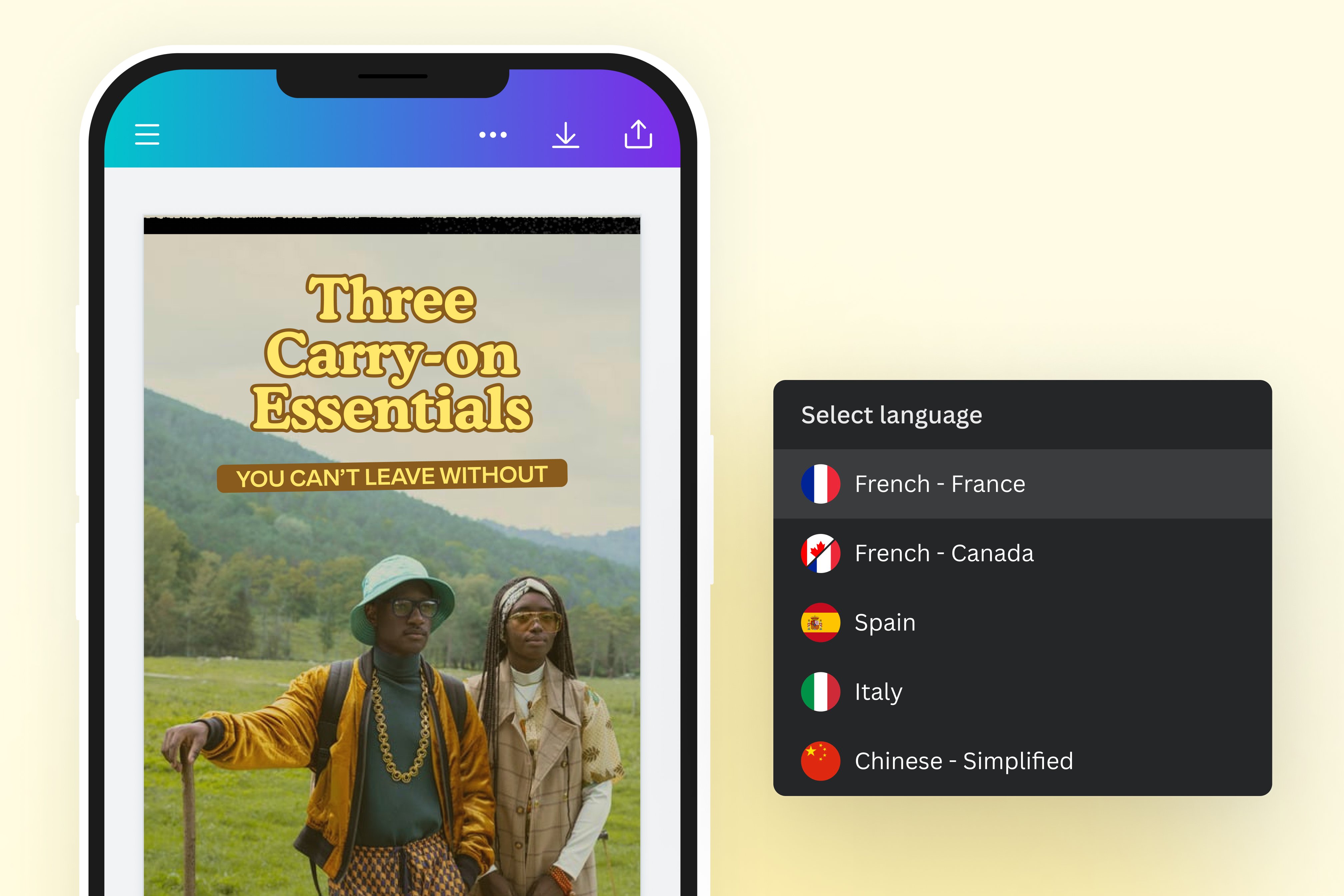 Select a language for your AI voice