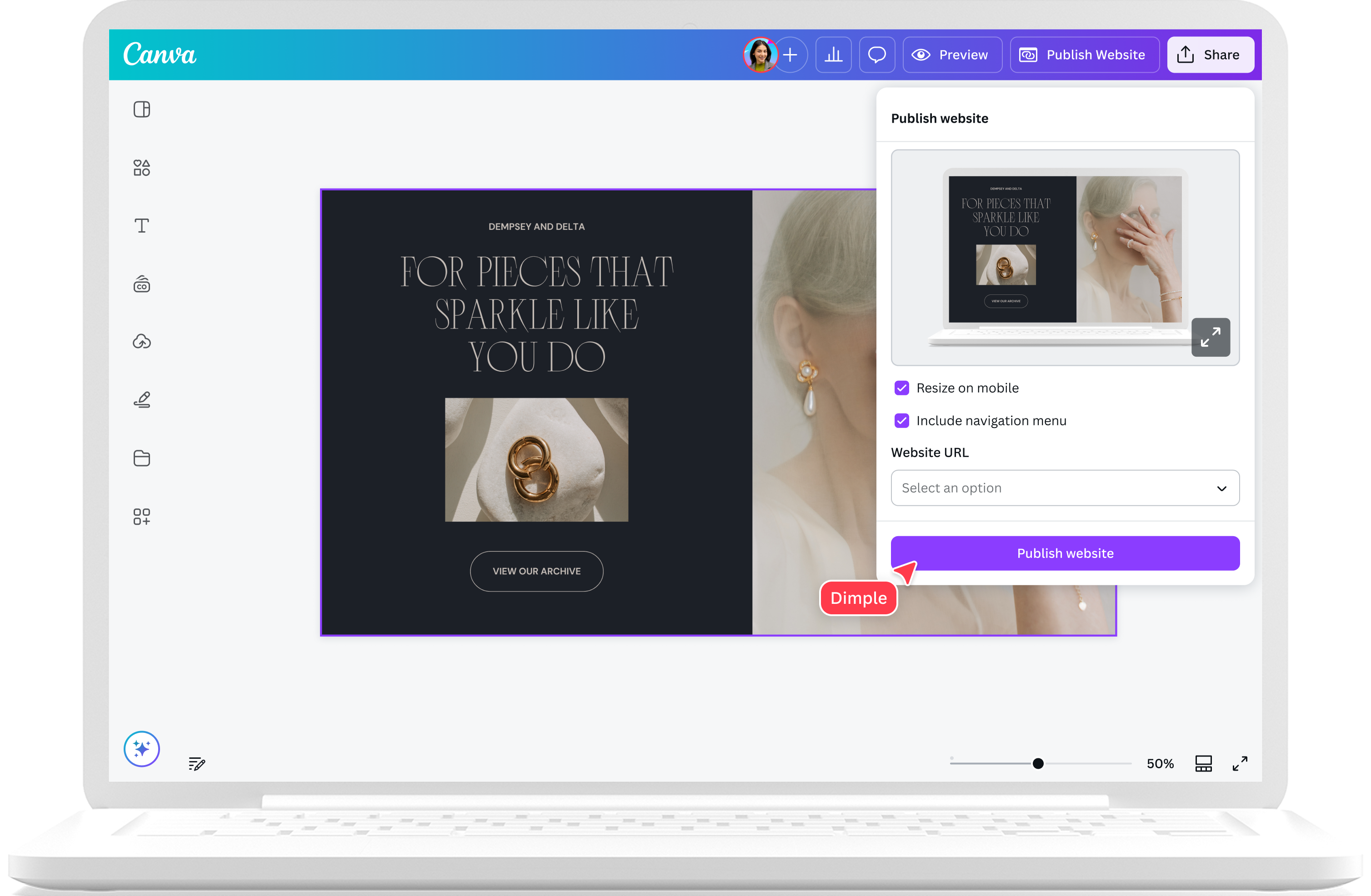 How to buy a domain name on Canva