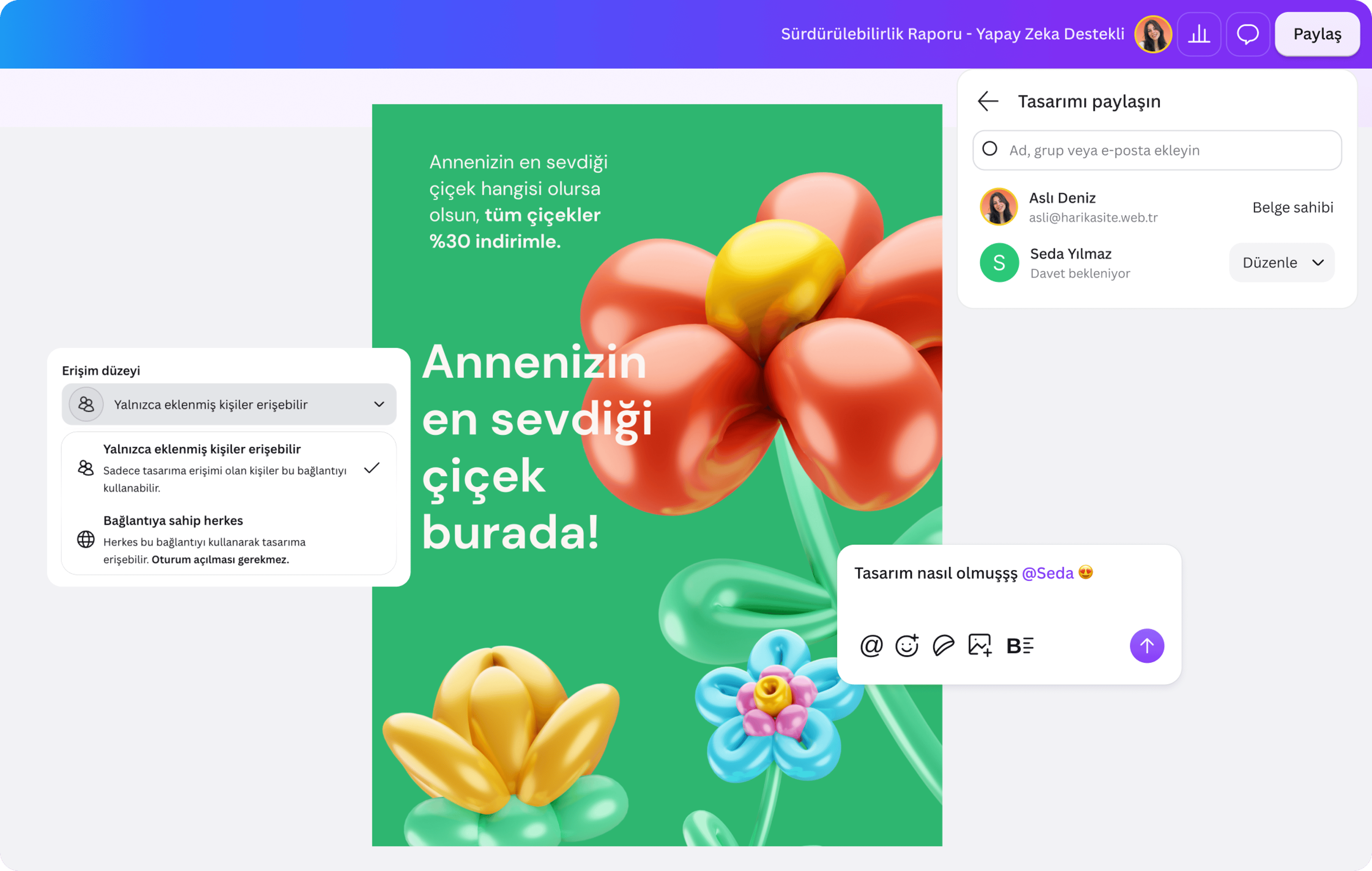 PDF şifreleme - Canva