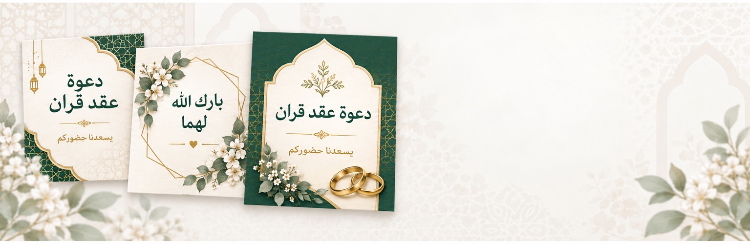 تصميم دعوة عقد قران بالذكاء الاصطناعي دعوات عقد قران عربية أنيقة بزخارف إسلامية