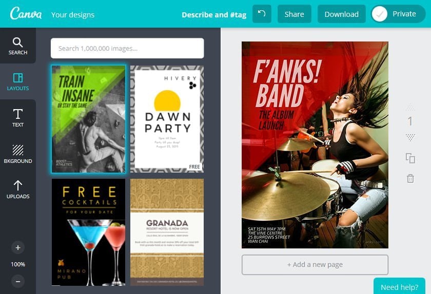 Create an Band Flyer in Canva