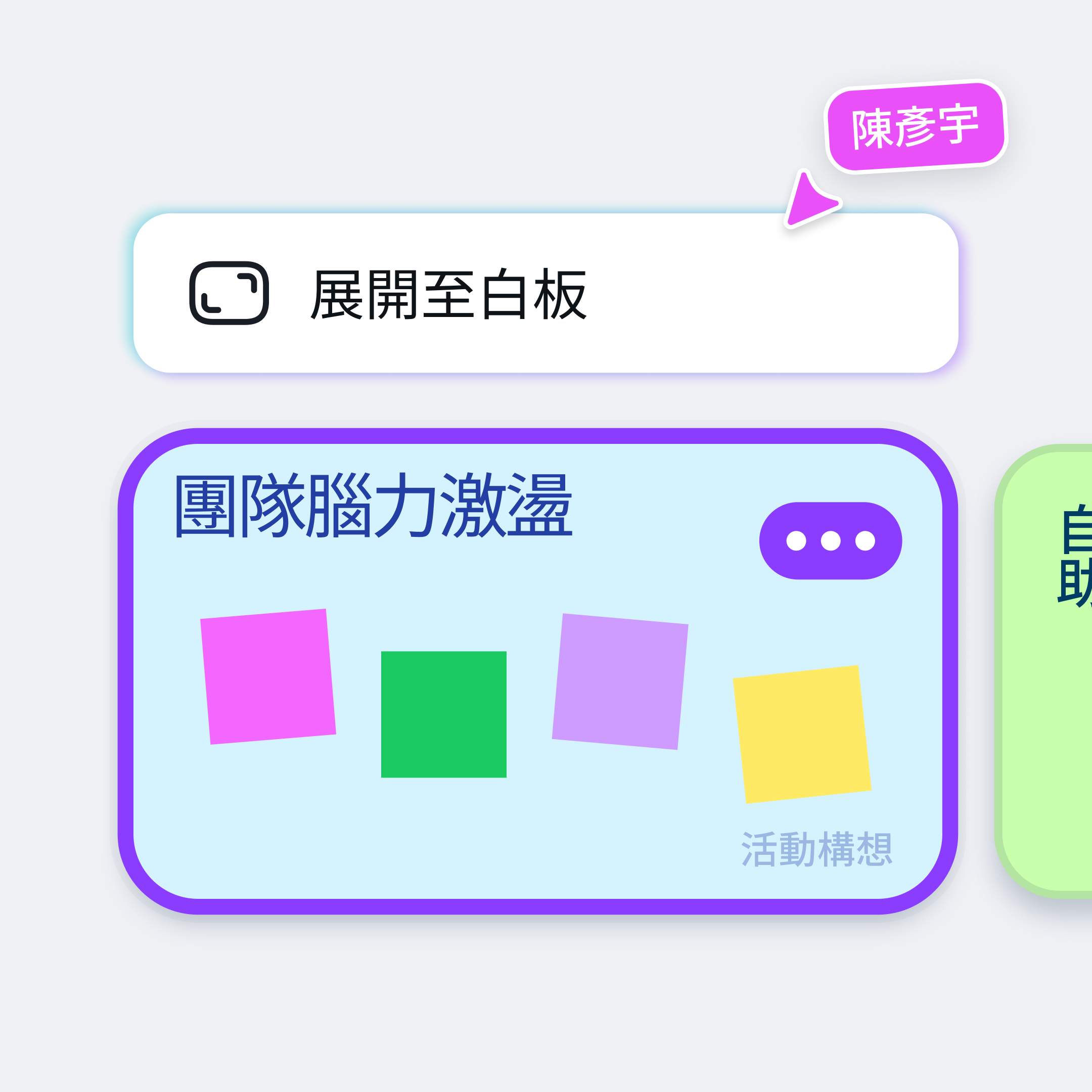 與團隊透過白板進行腦力激盪