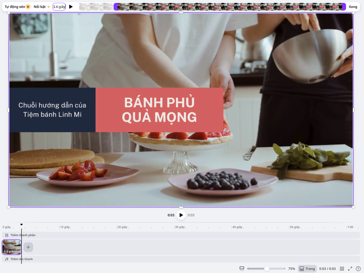 Từ bản thô đến thành phẩm cuối cùng Cắt thời lượng video hướng dẫn trên dòng thời gian Canva