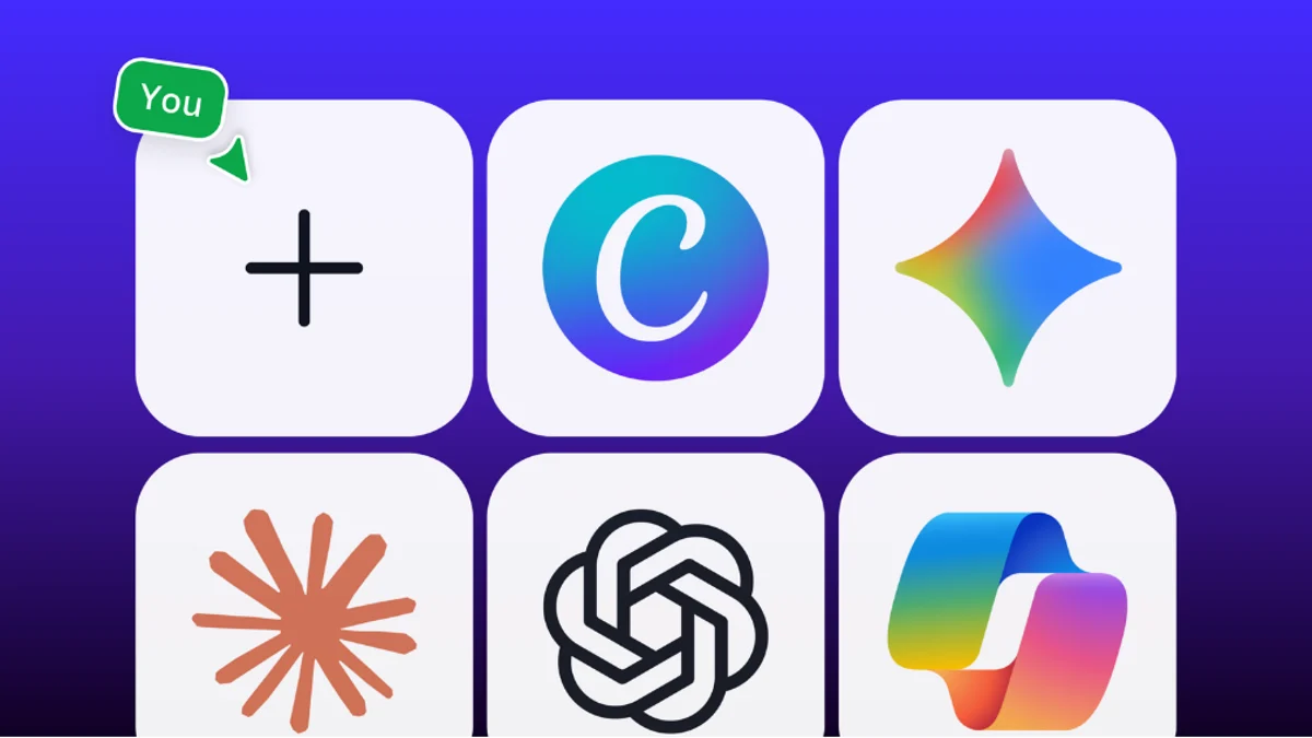 Canva와 ChatGPT·Claude·Gemini·Copilot 아이콘을 배열한 Canva 공식 안내 이미지