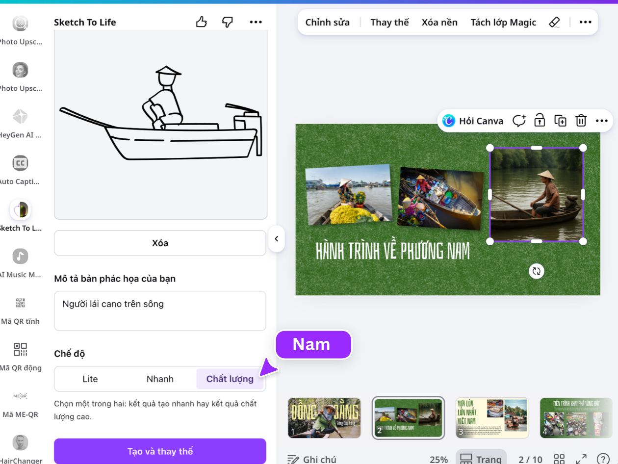 Chọn chế độ Lite, Nhanh hoặc Chất lượng khi tạo ảnh từ bản phác thảo