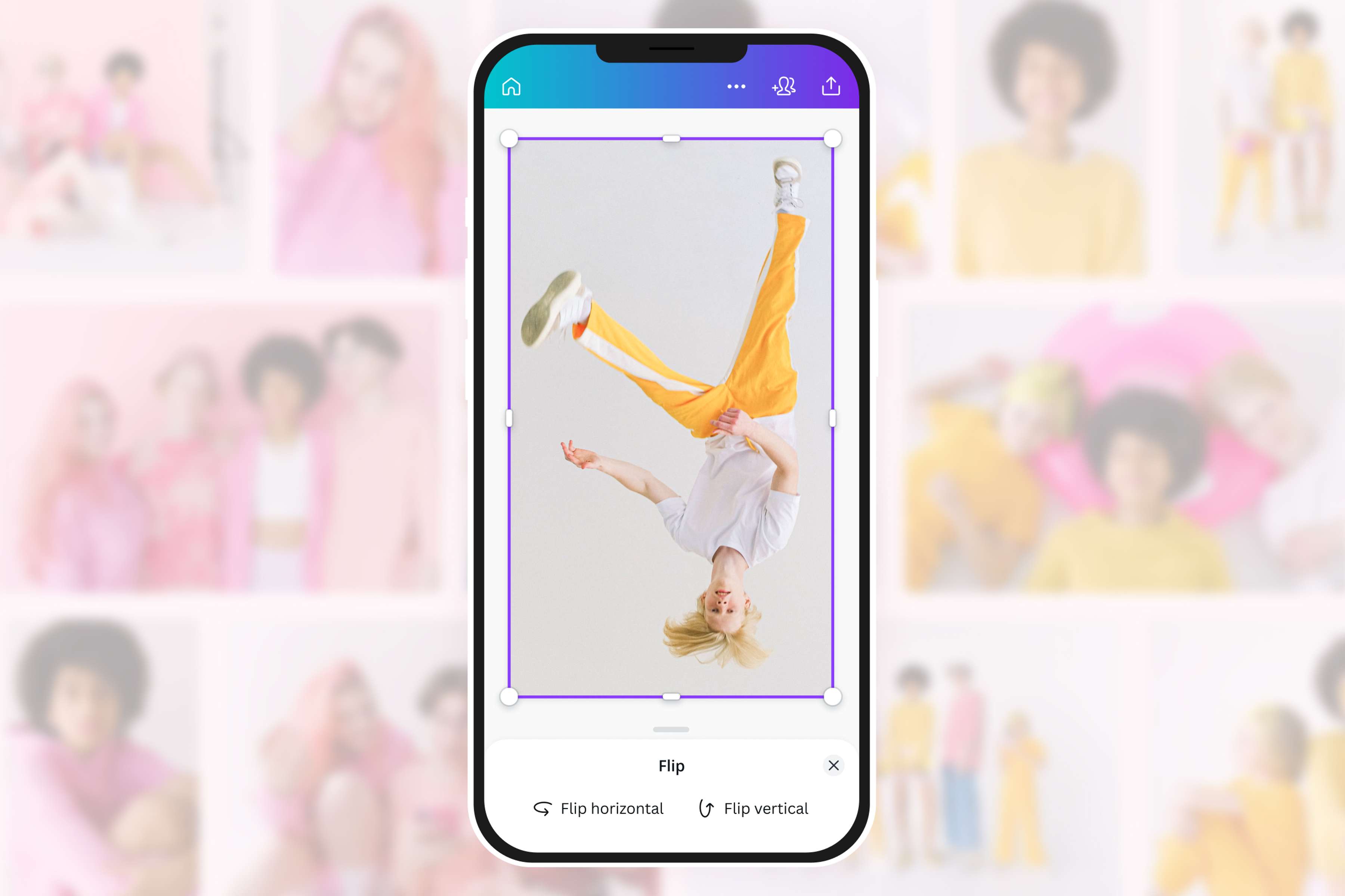 fitur flip foto  canva
