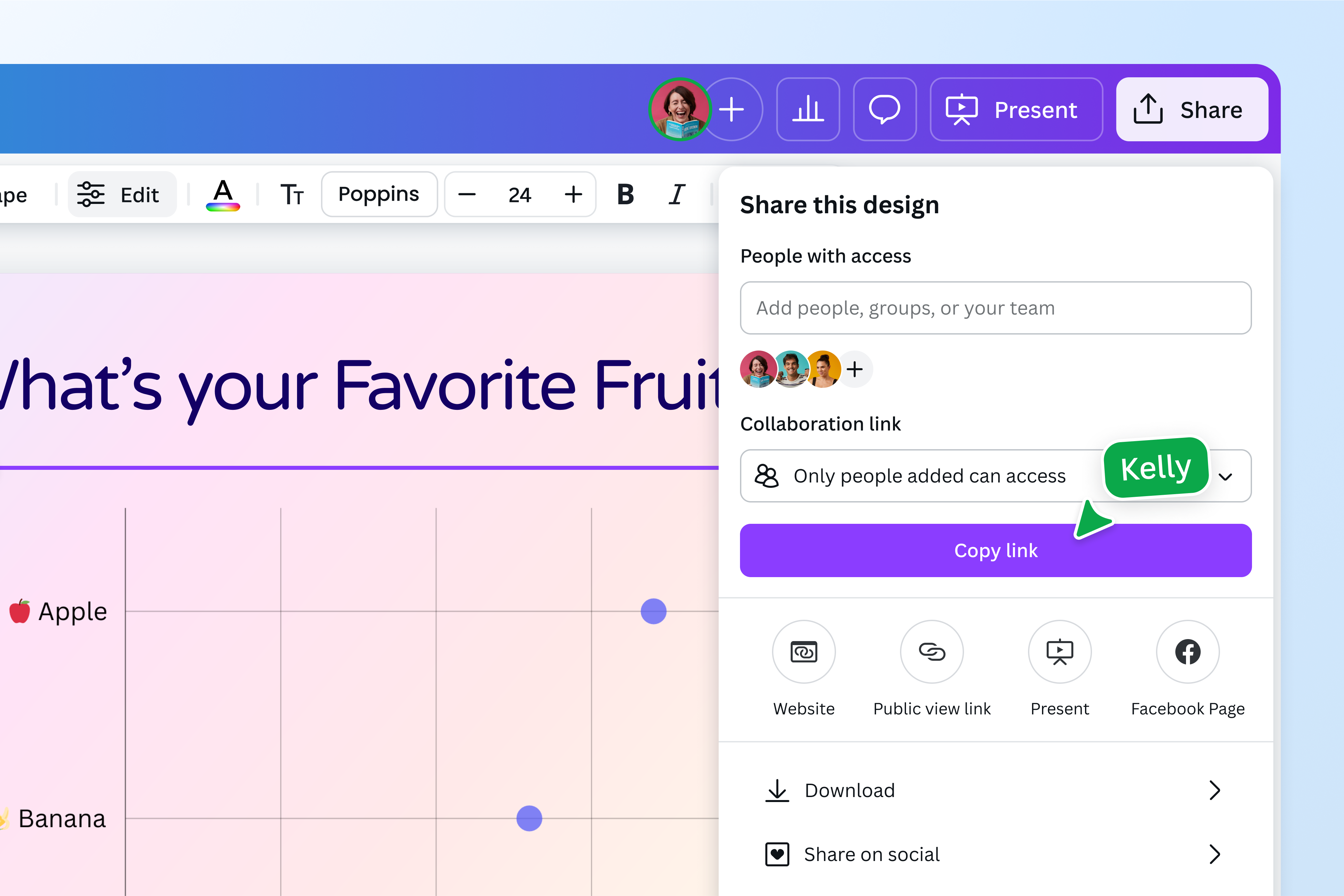 Copy the link of your dot plot design