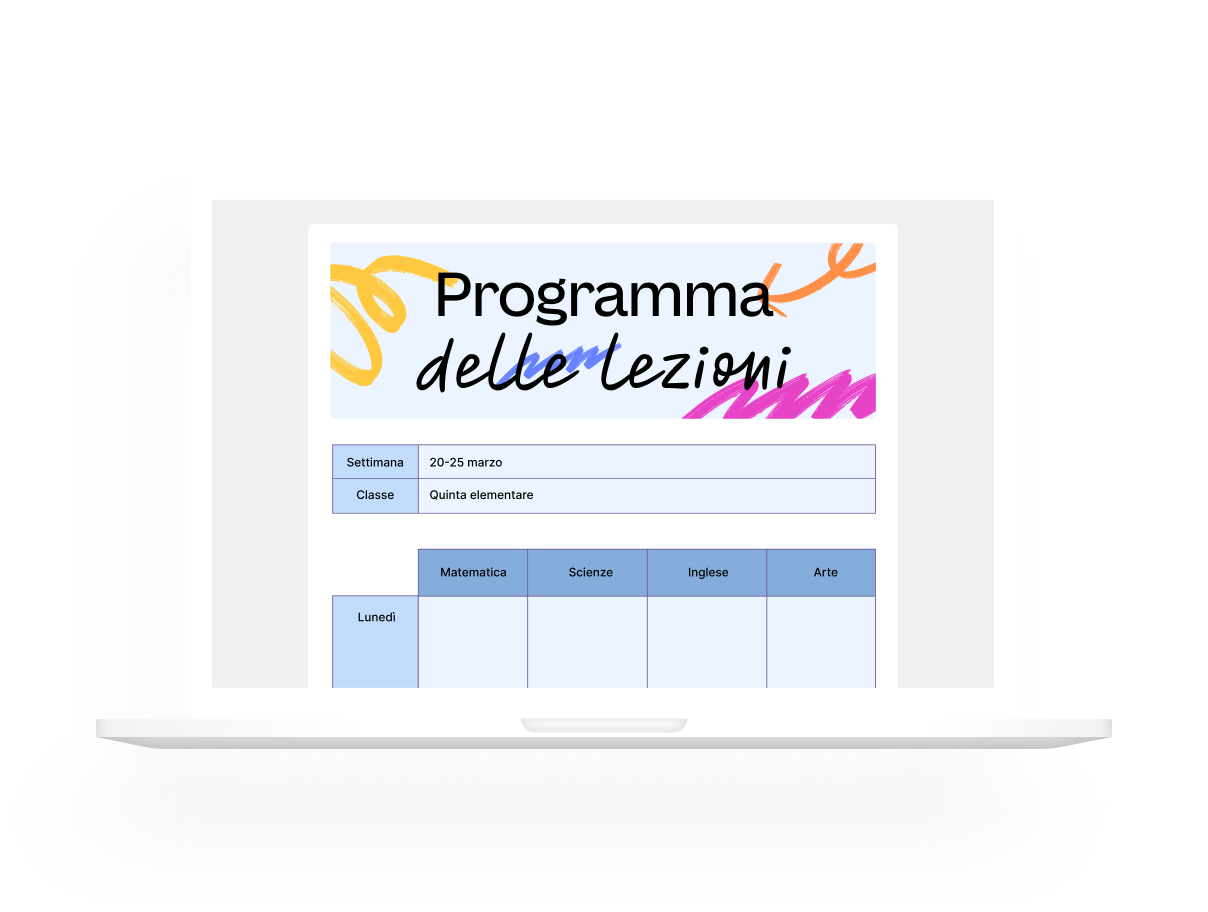 Piano lezione programmata