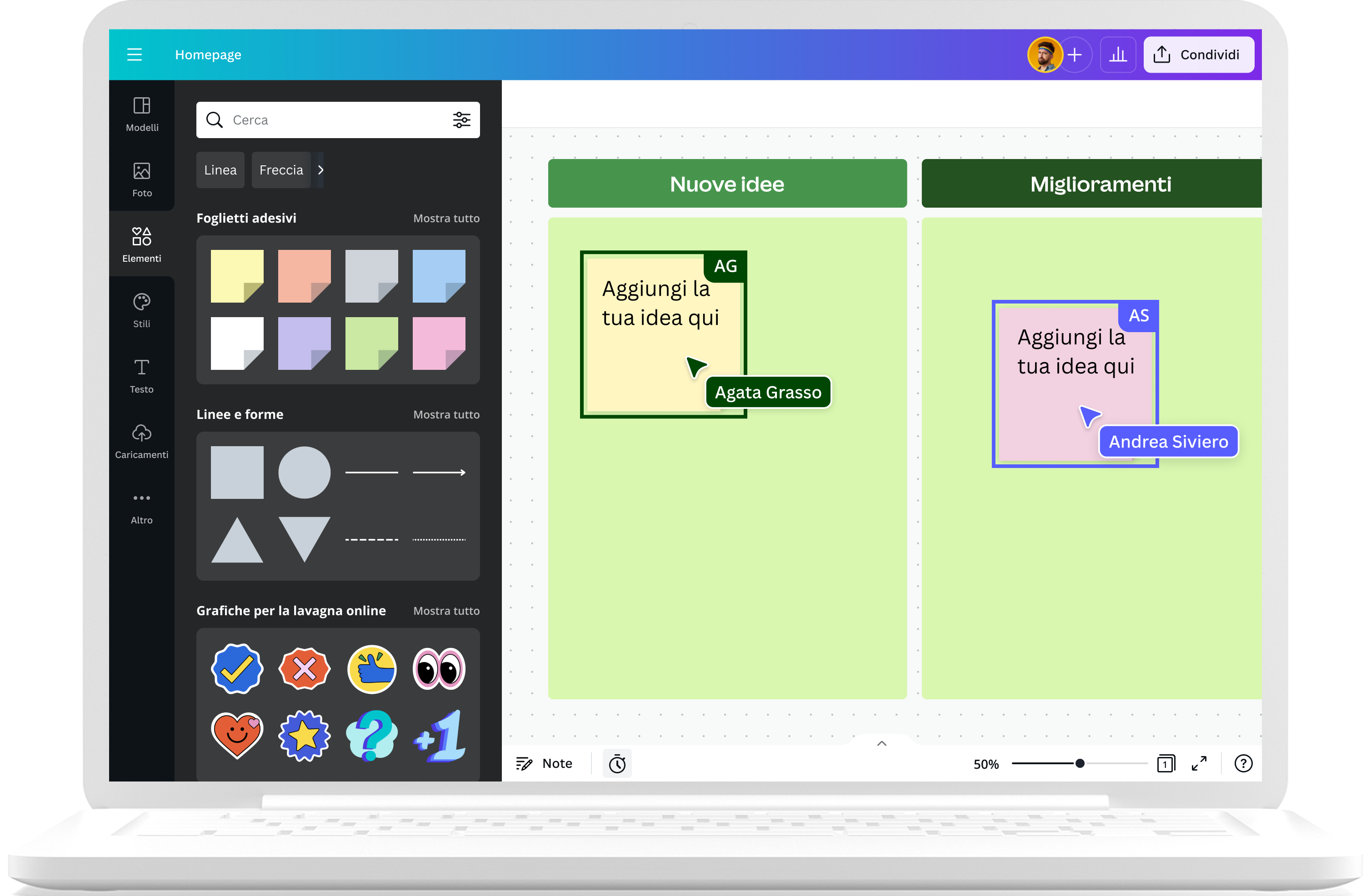 Come usare la Lavagna online di Canva