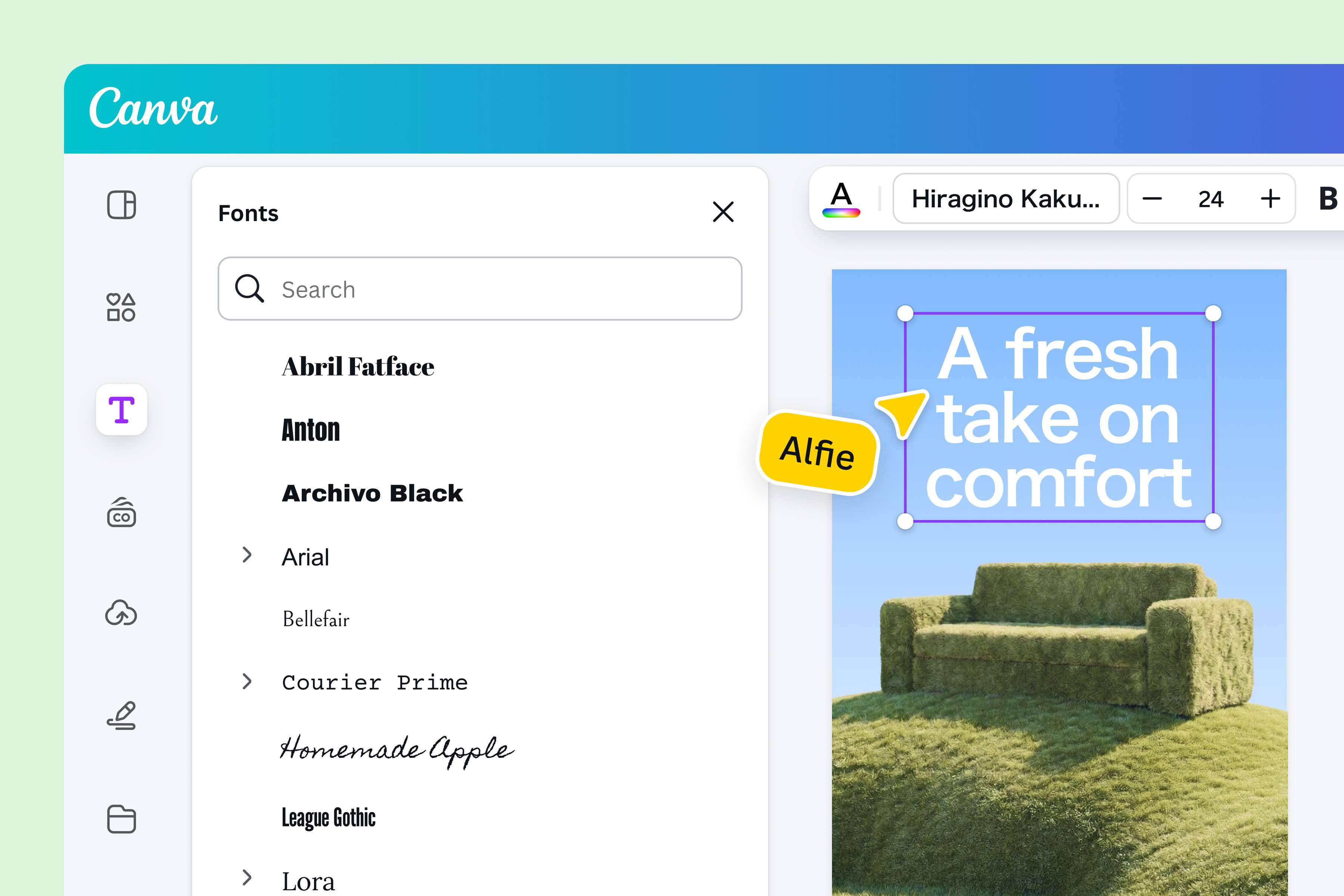 Drag and drop text to your photo