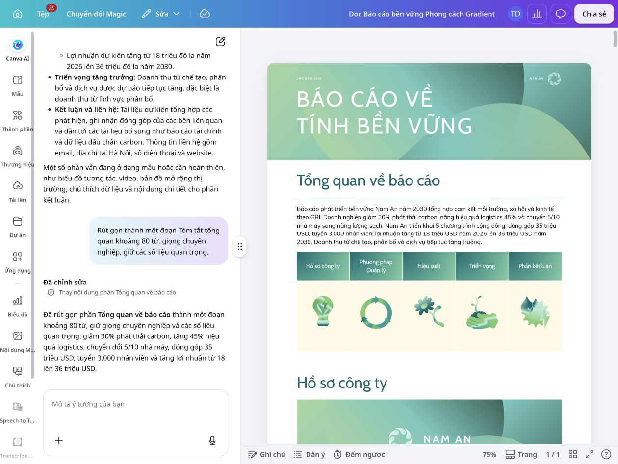 Edit and summarize your texts
