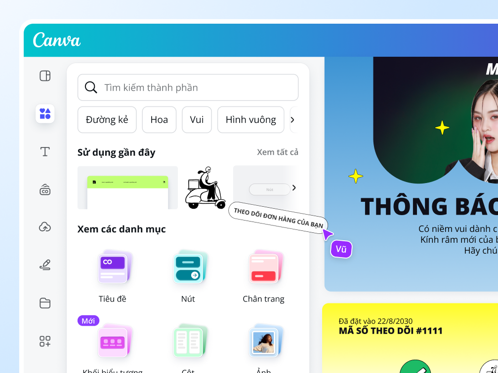 Drag and drop recently used icons to your design