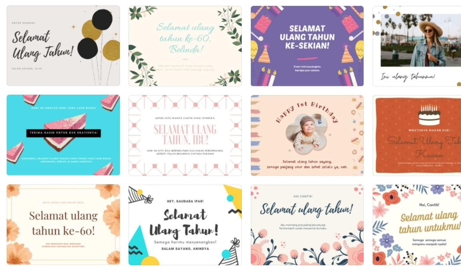 membuat kartu ucapan ulang tahun Canva