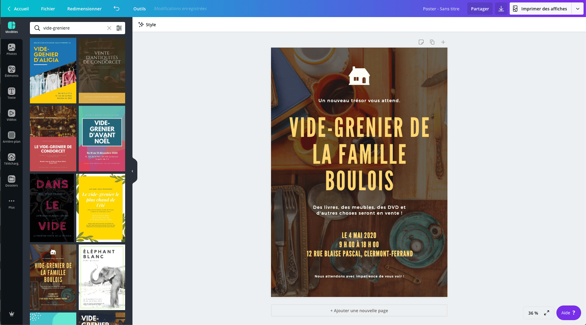 Affiche de vide-greniers