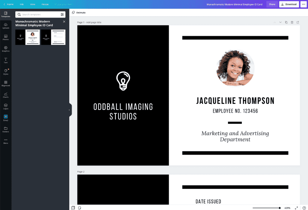 How to make an id card - Canva