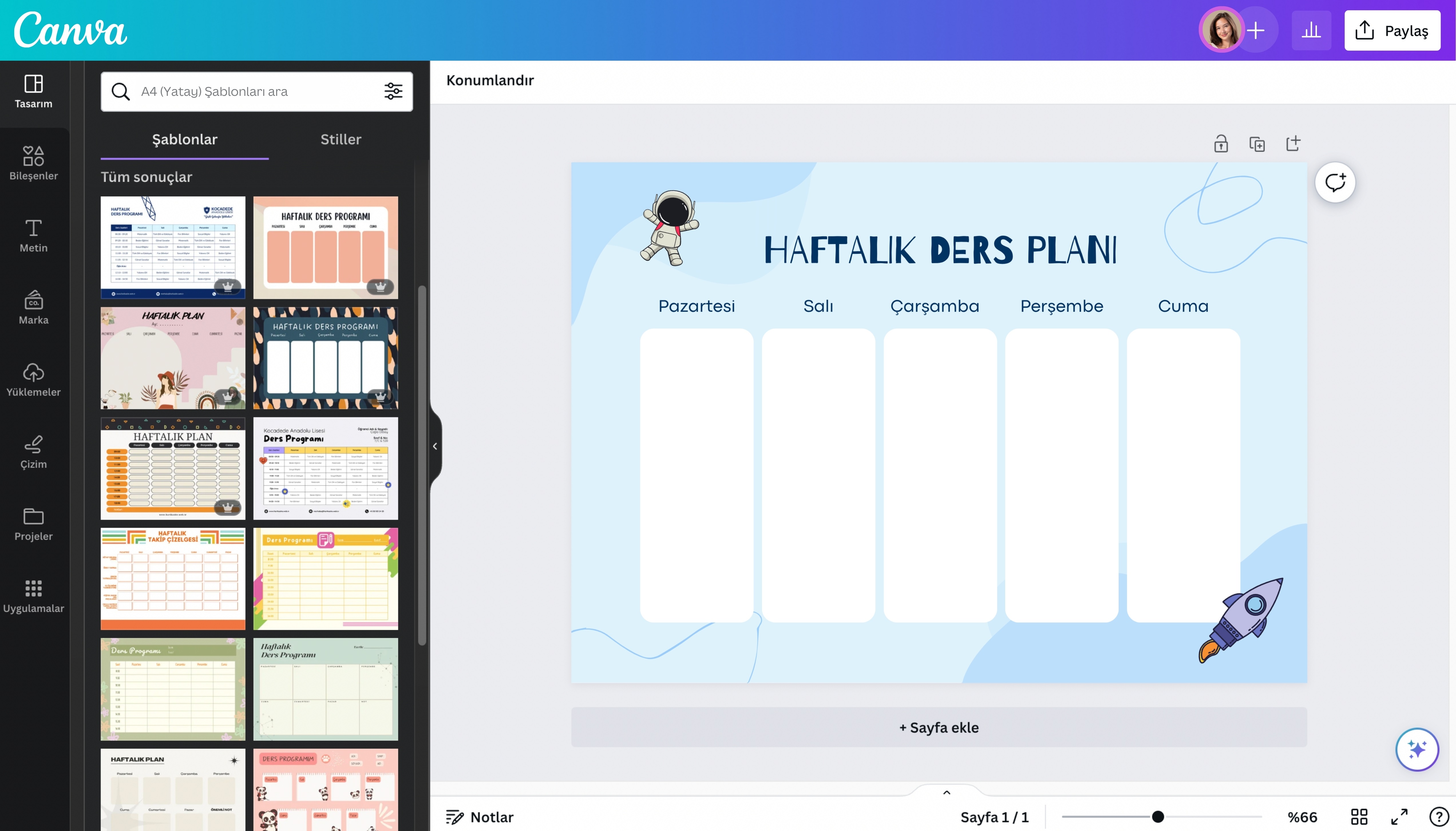 ders planı hazırlama - Canva