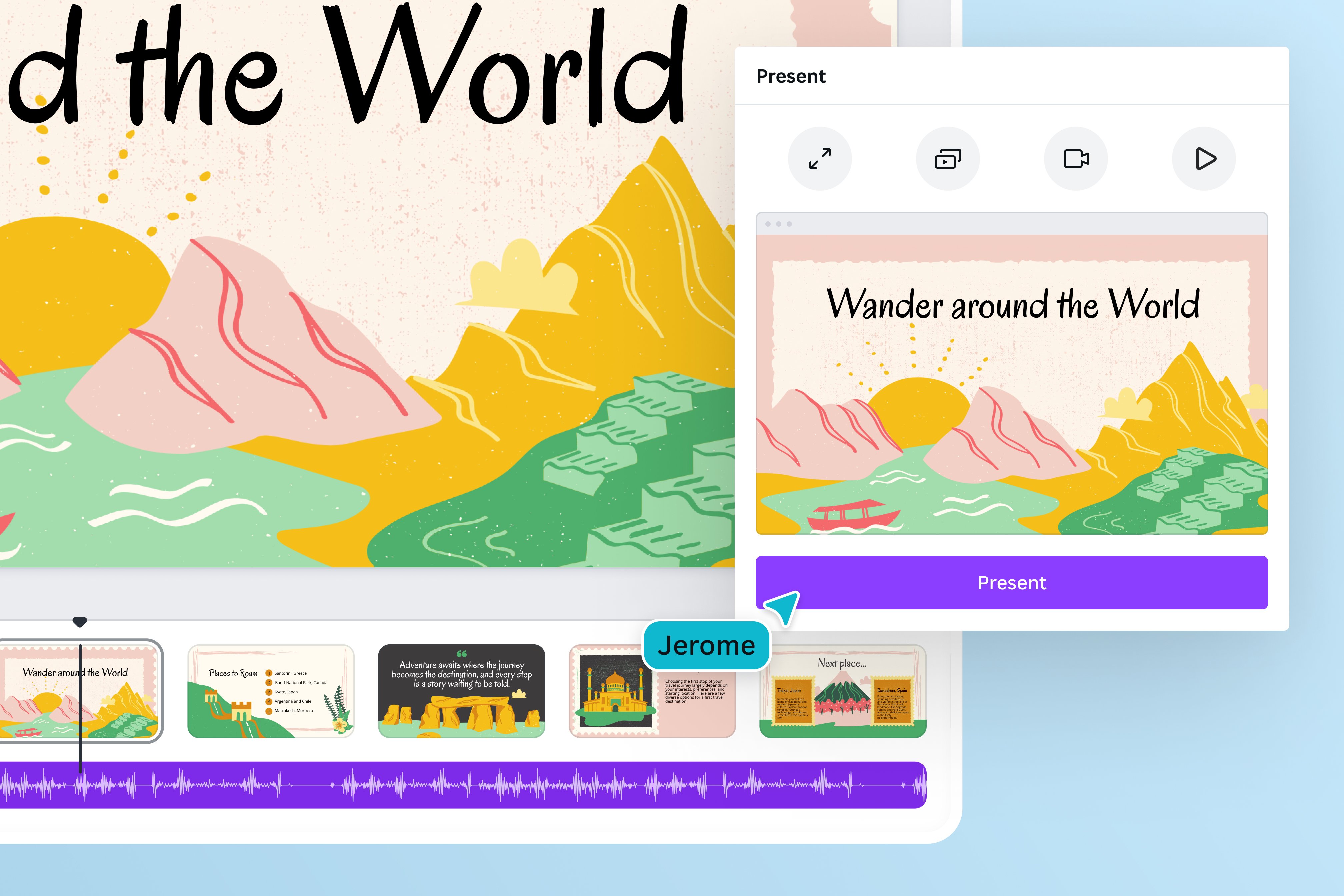 Apply AI-generated music to your presentation
