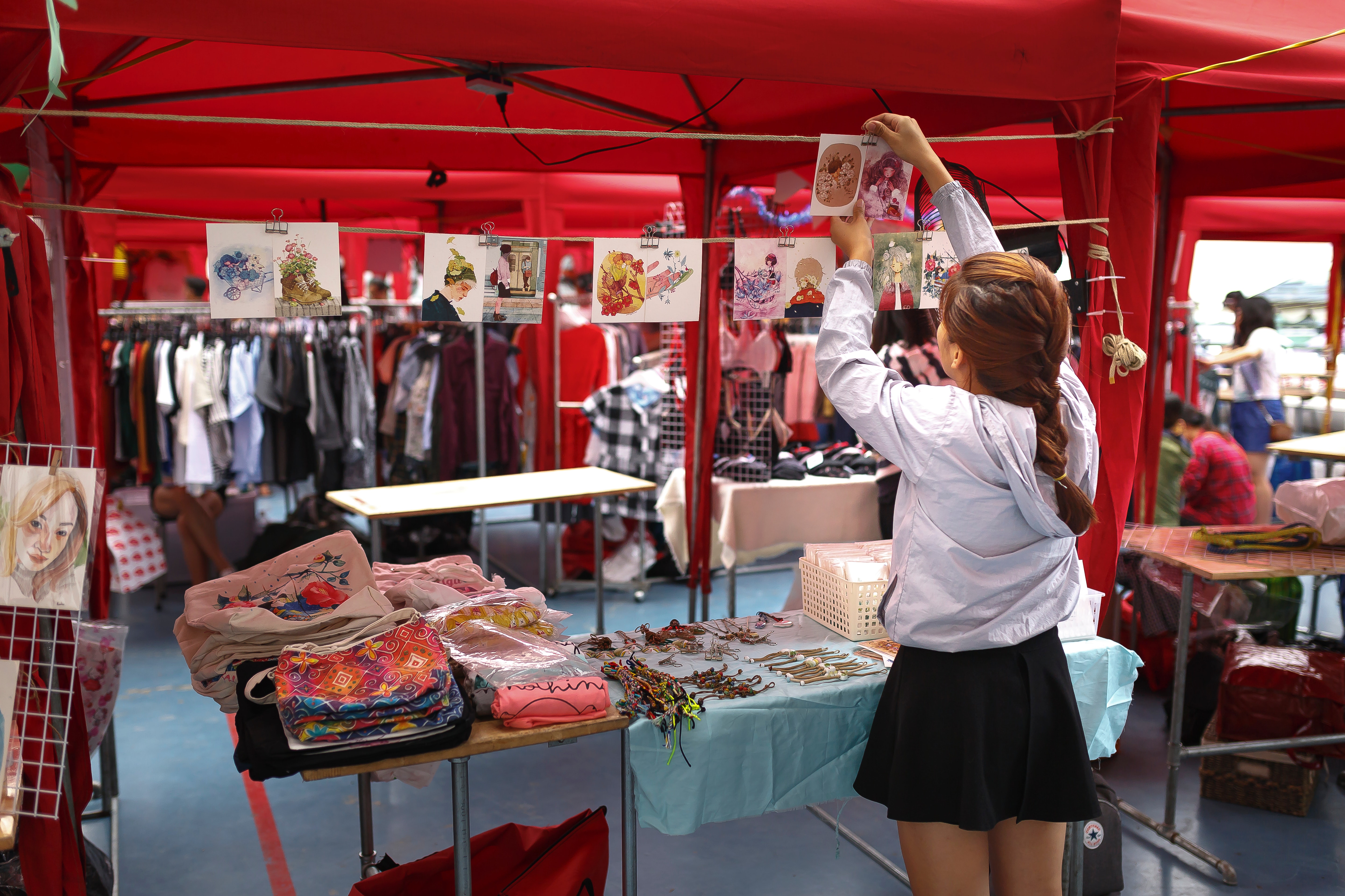 Pop-up store rouge