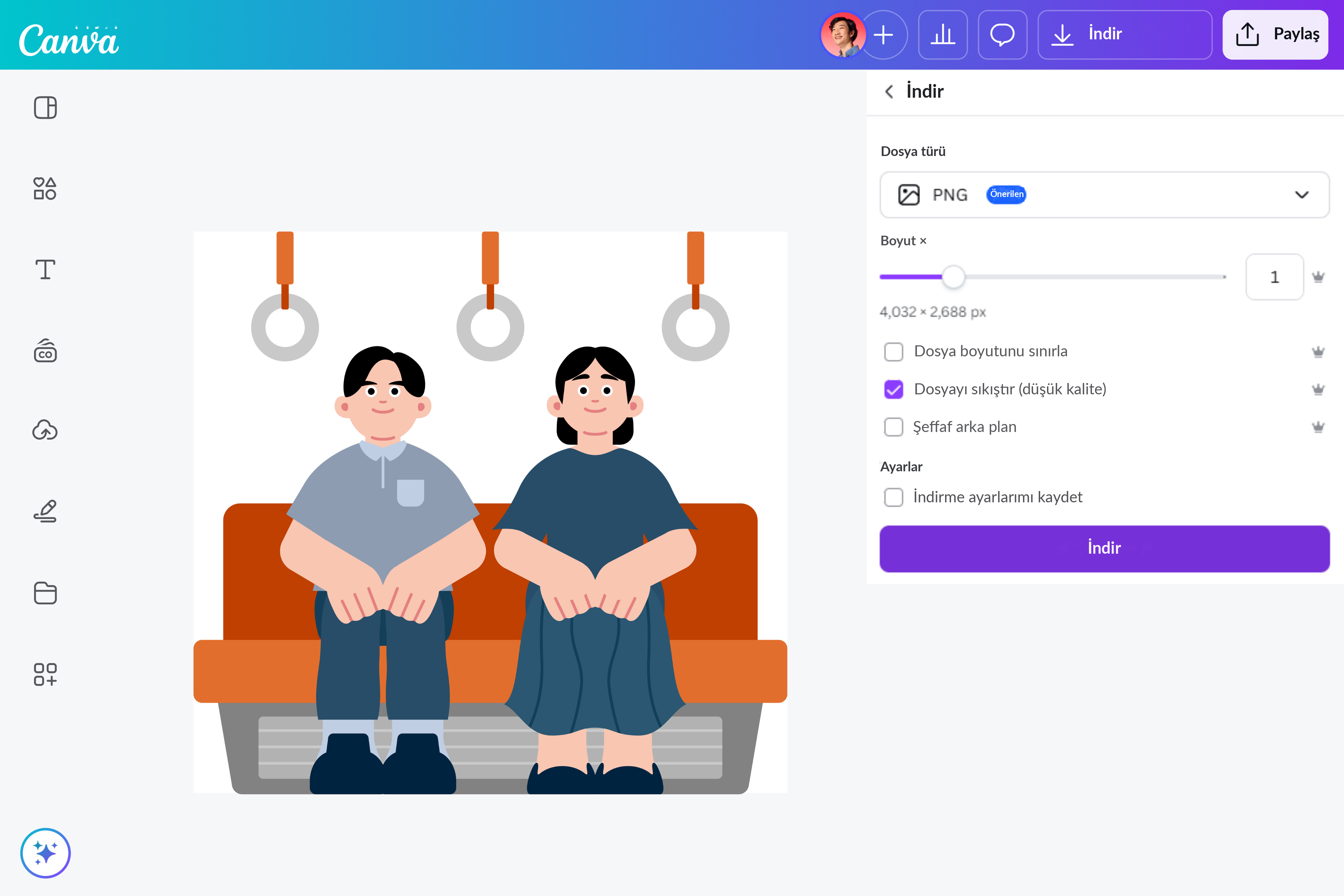 PNG küçültme ile hafifletilmiş görseller - Canva