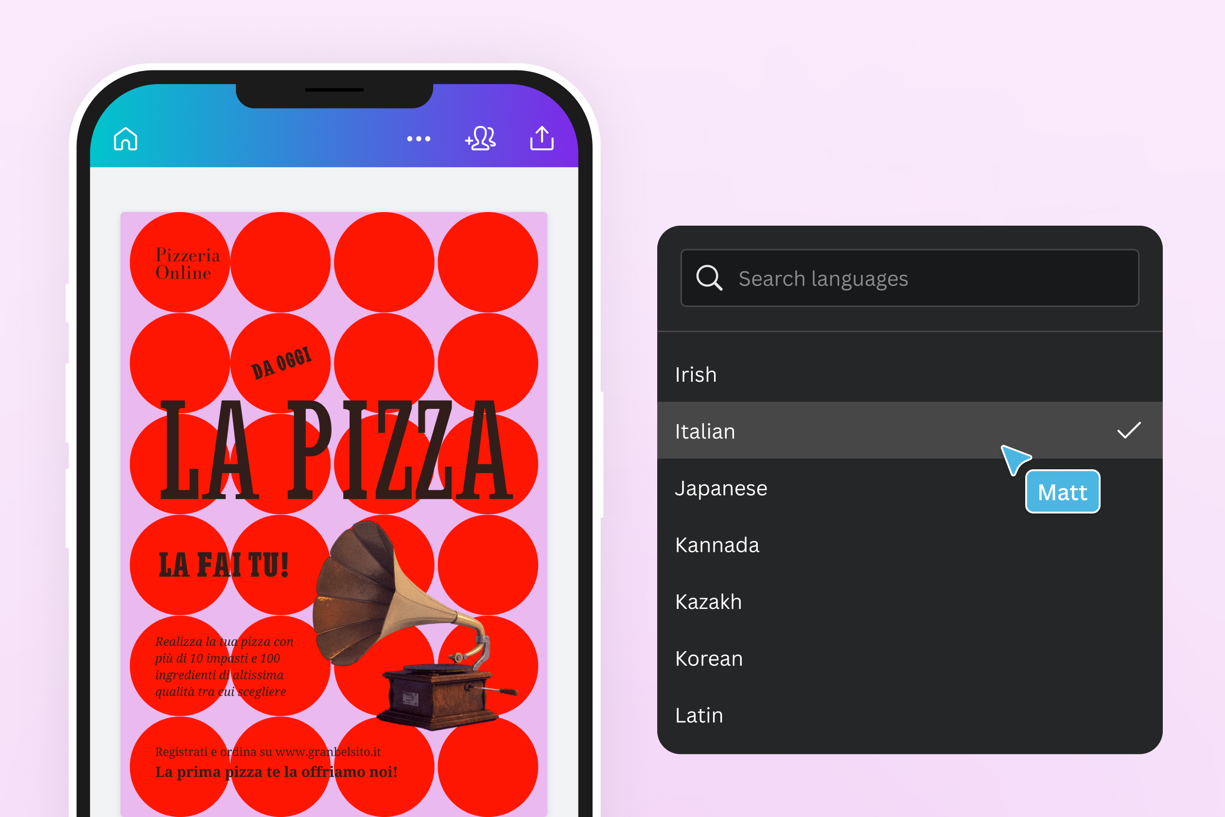Quickly translate content from your designs