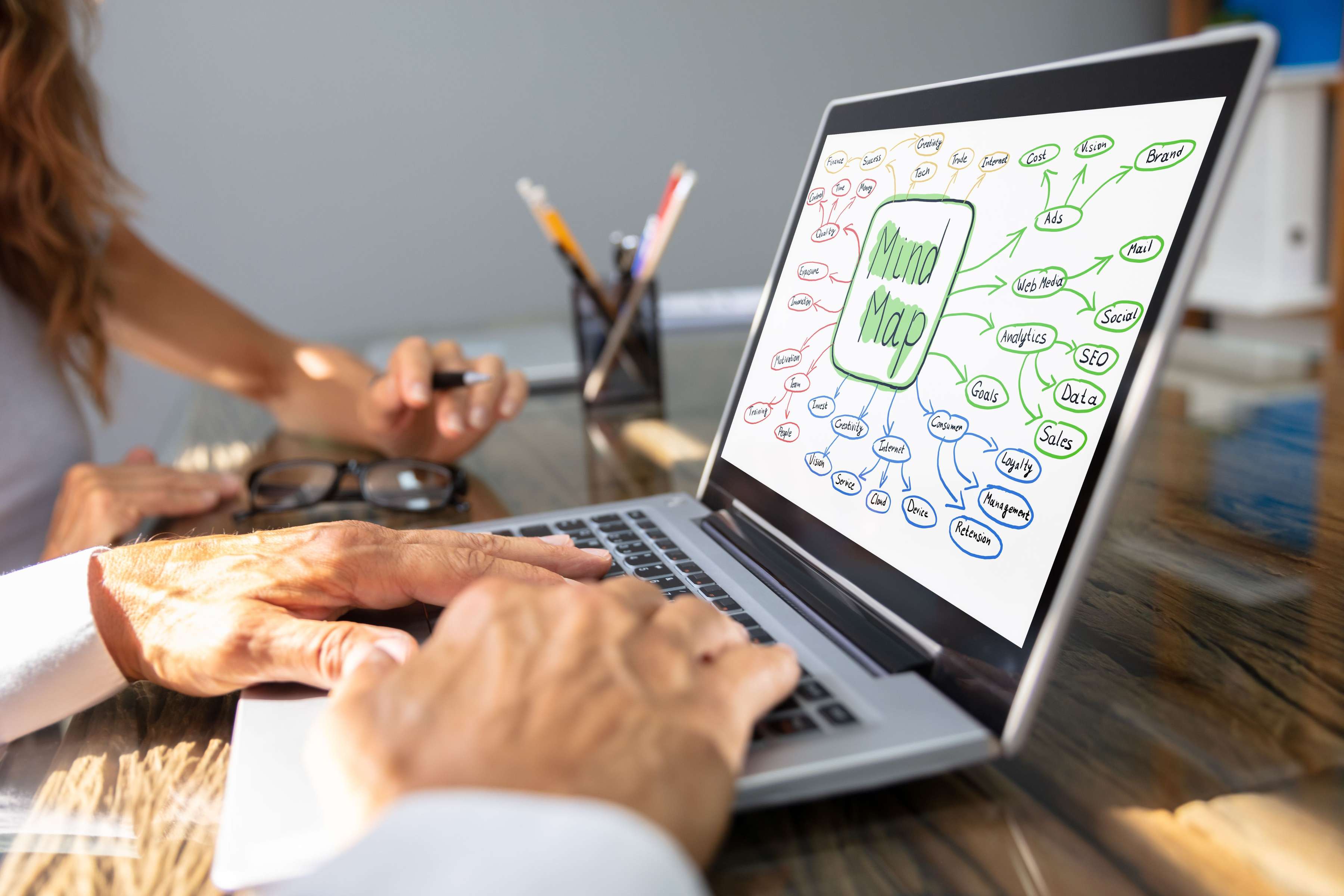 visual mind map dengan Canva AI