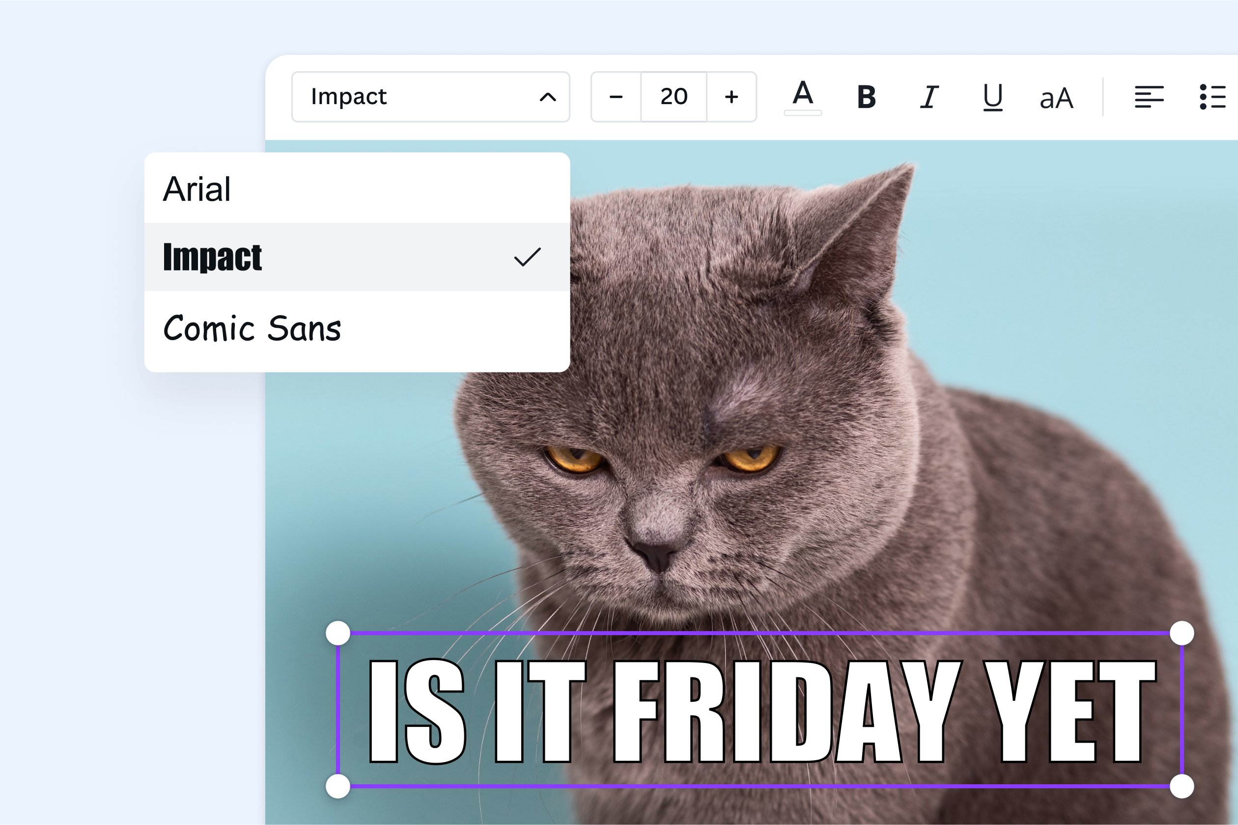 Try different text fonts to your GIF