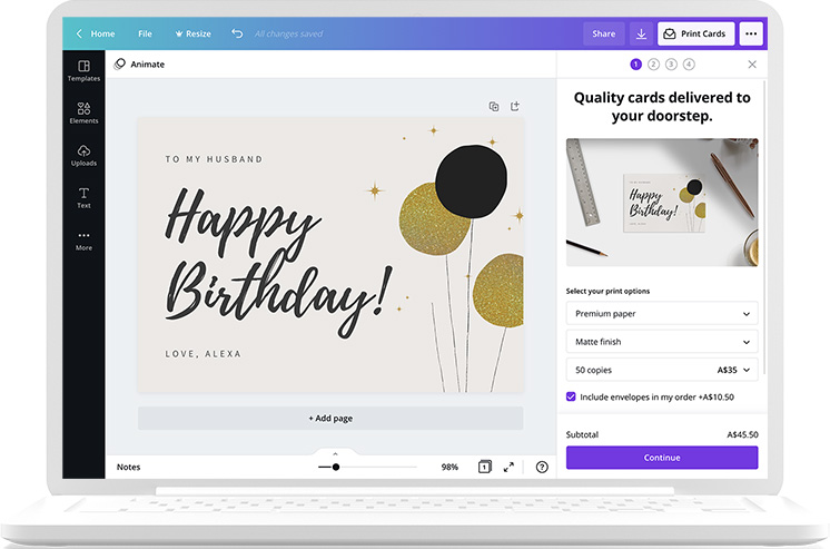 Personalisierte Karten drucken | Karten Design online | Canva