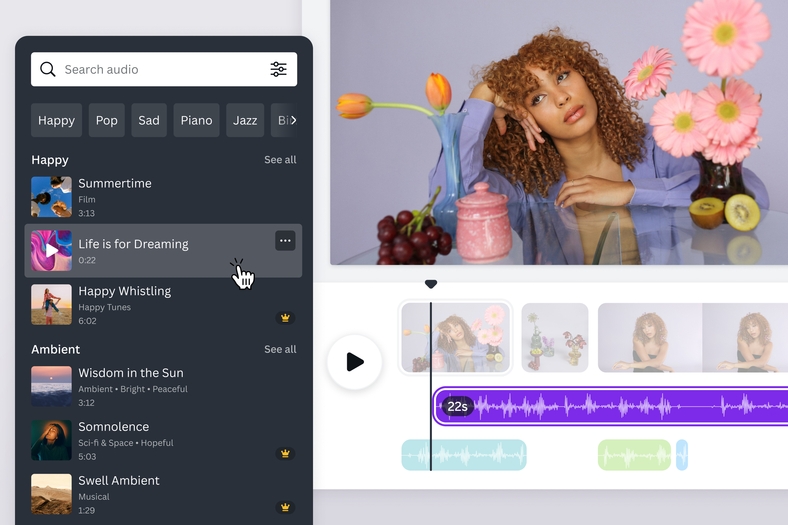 Añade música a tus videos con la función gratuita de Canva