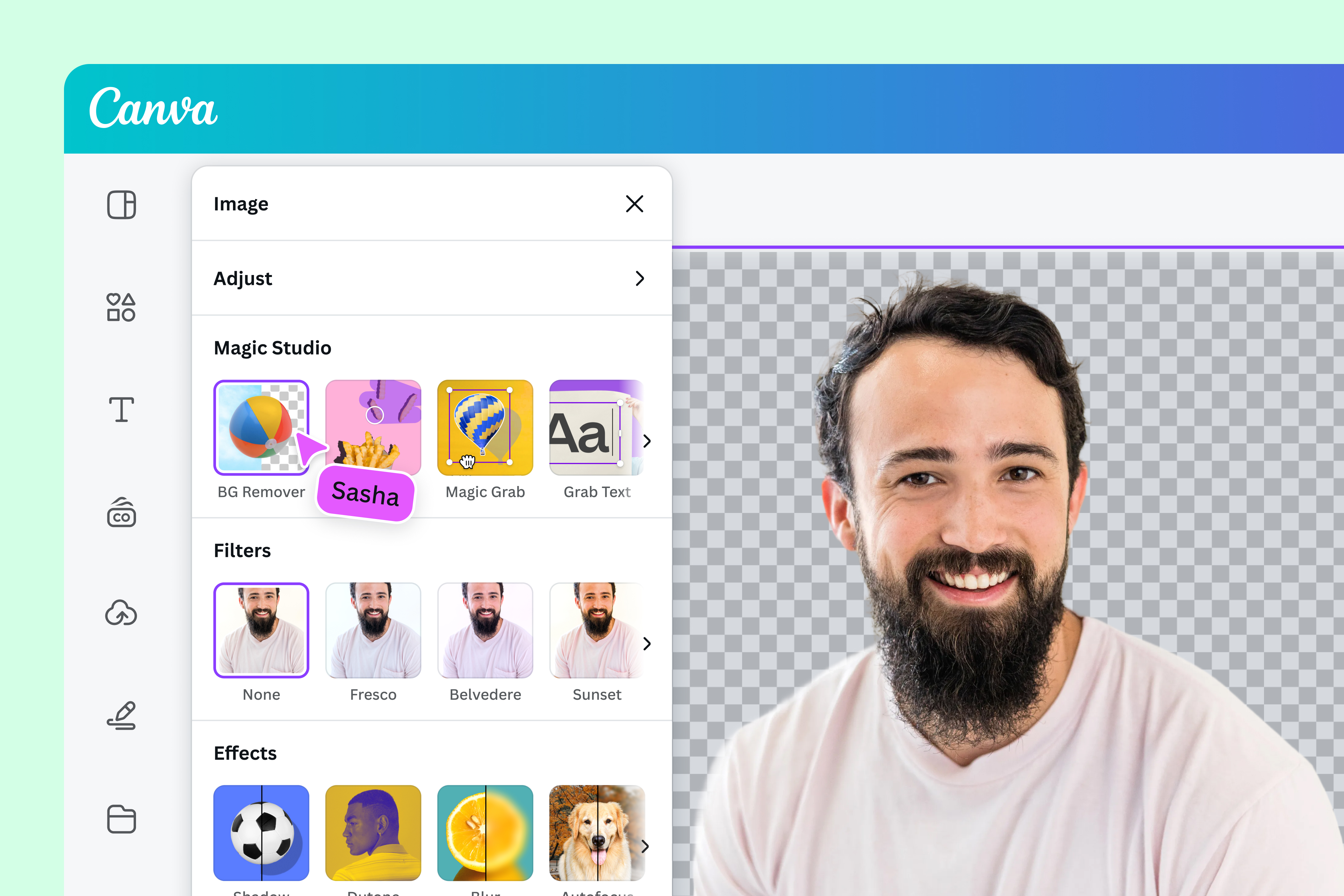 Edit your background using the BG Remover