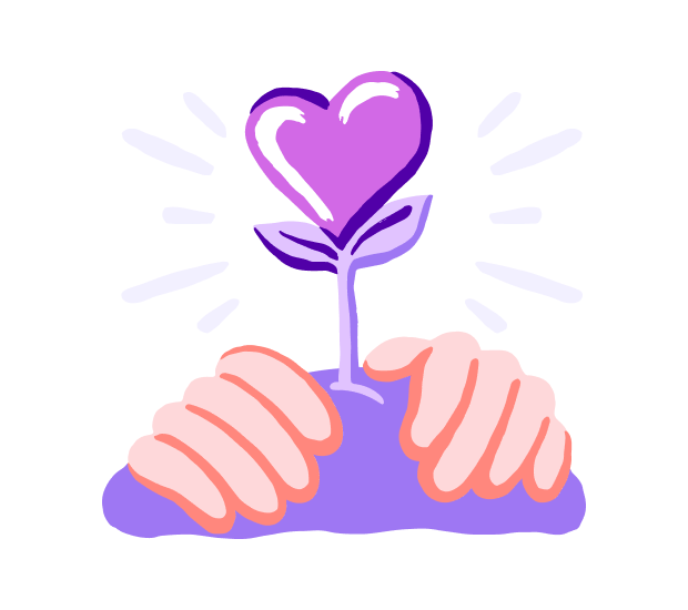 A heart shaped plant graphic