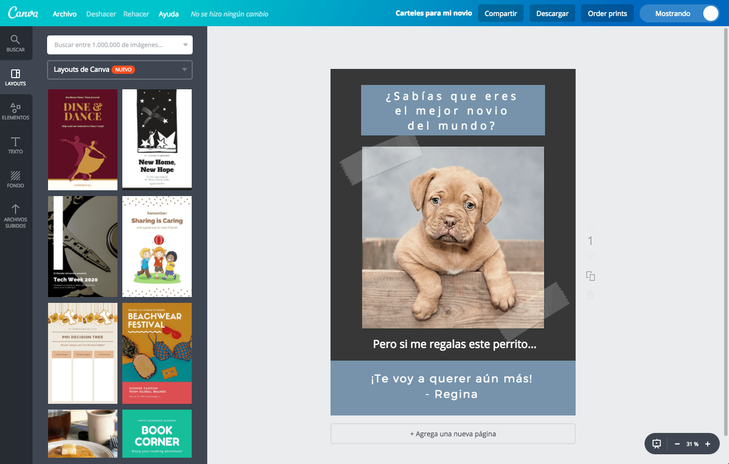 Carteles para tu novio