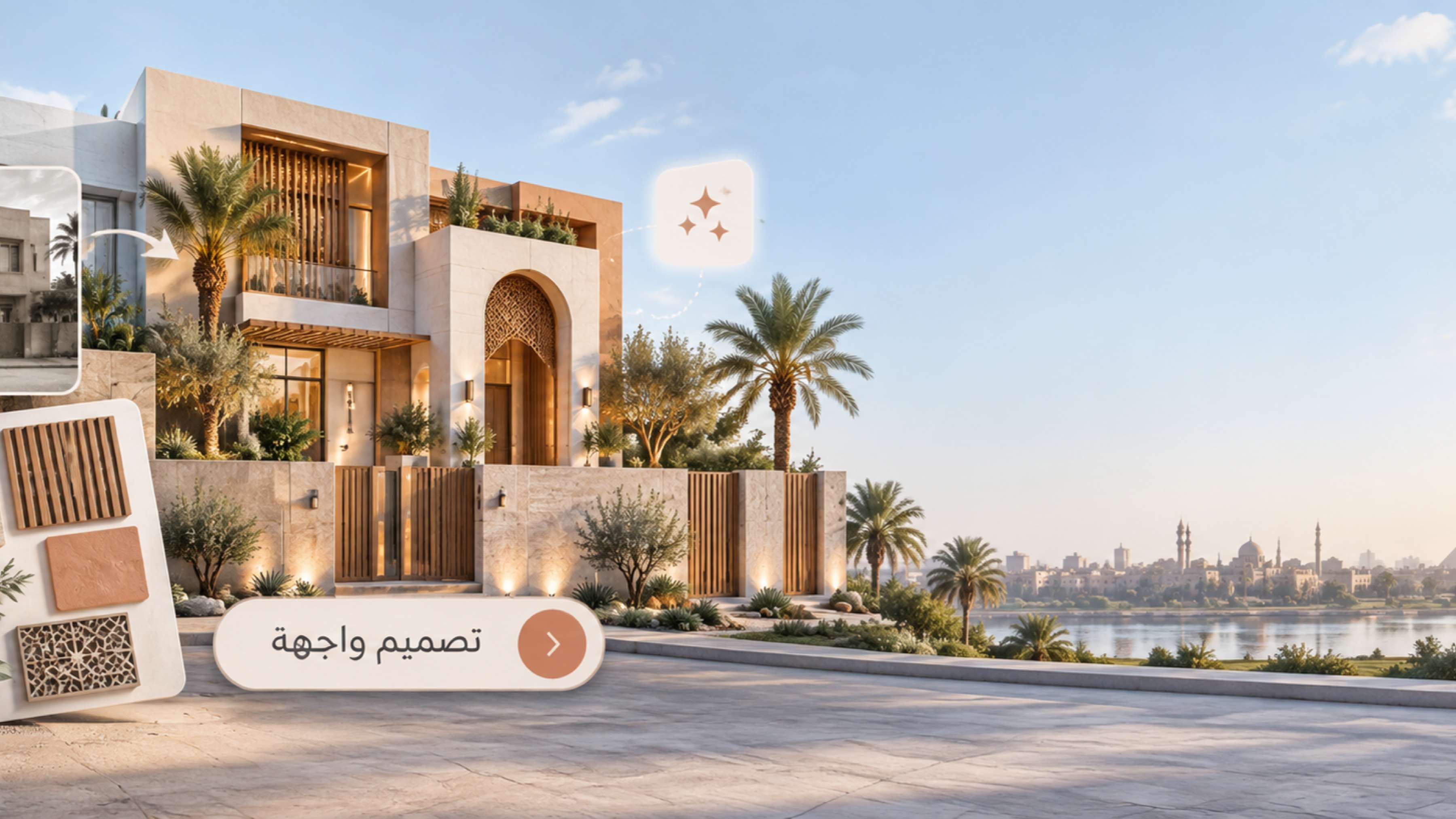 تصميم واجهة معمارية بالذكاء الاصطناعي مع معاينة قبل وبعد في Canva