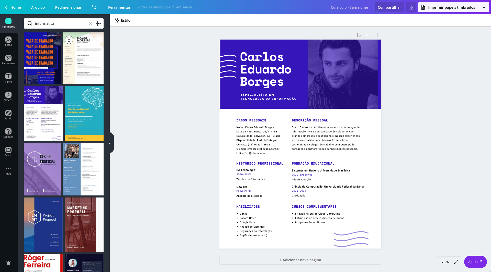 Currículo de informática Currículo de informática