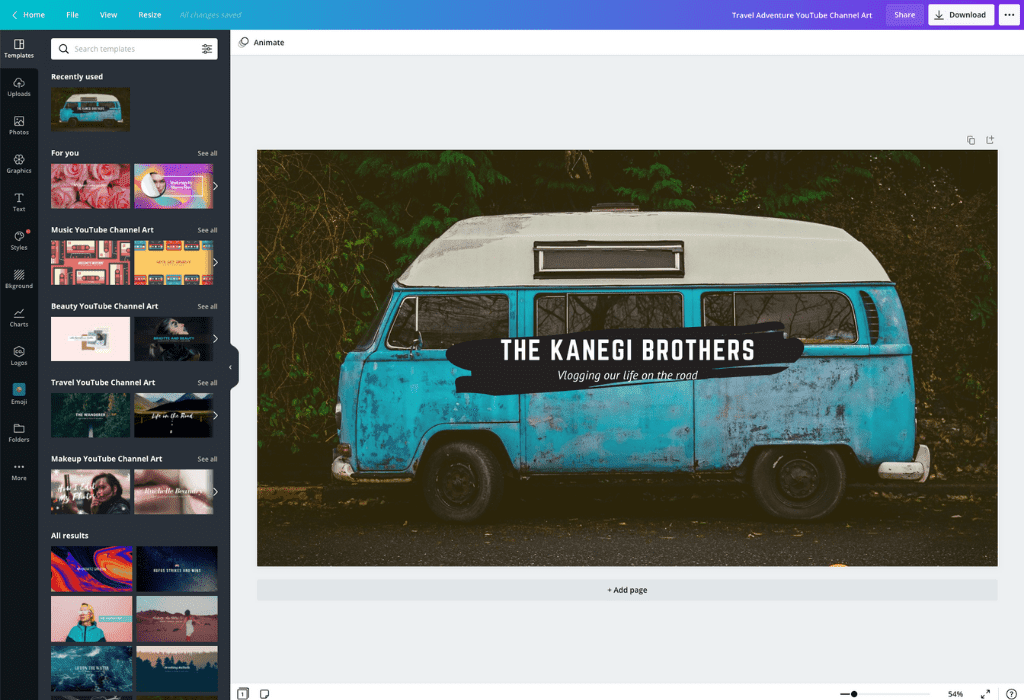 How to make video intro for YouTube - Canva
