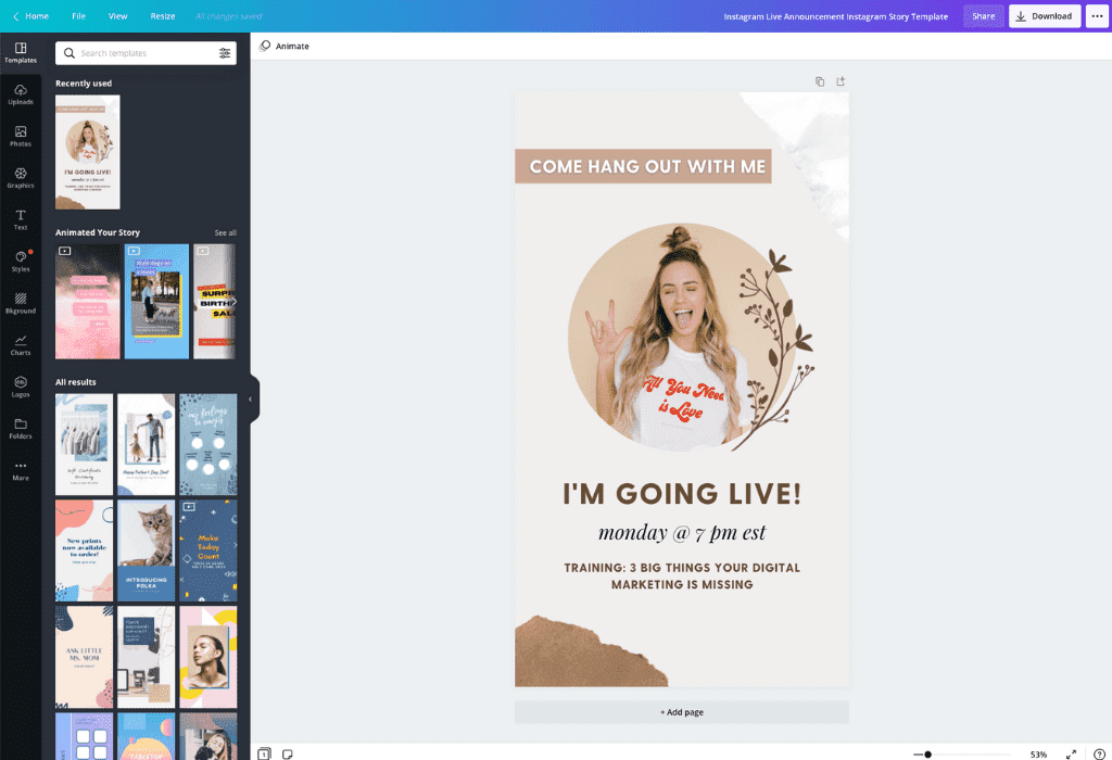 Gratis, je eigen Instagram story maken met vele templates | Canva