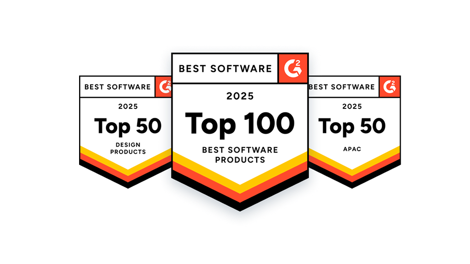 G2 2025 awards: Top 50 Design Products, Top 100 Best Software Products, and Top 50 APAC