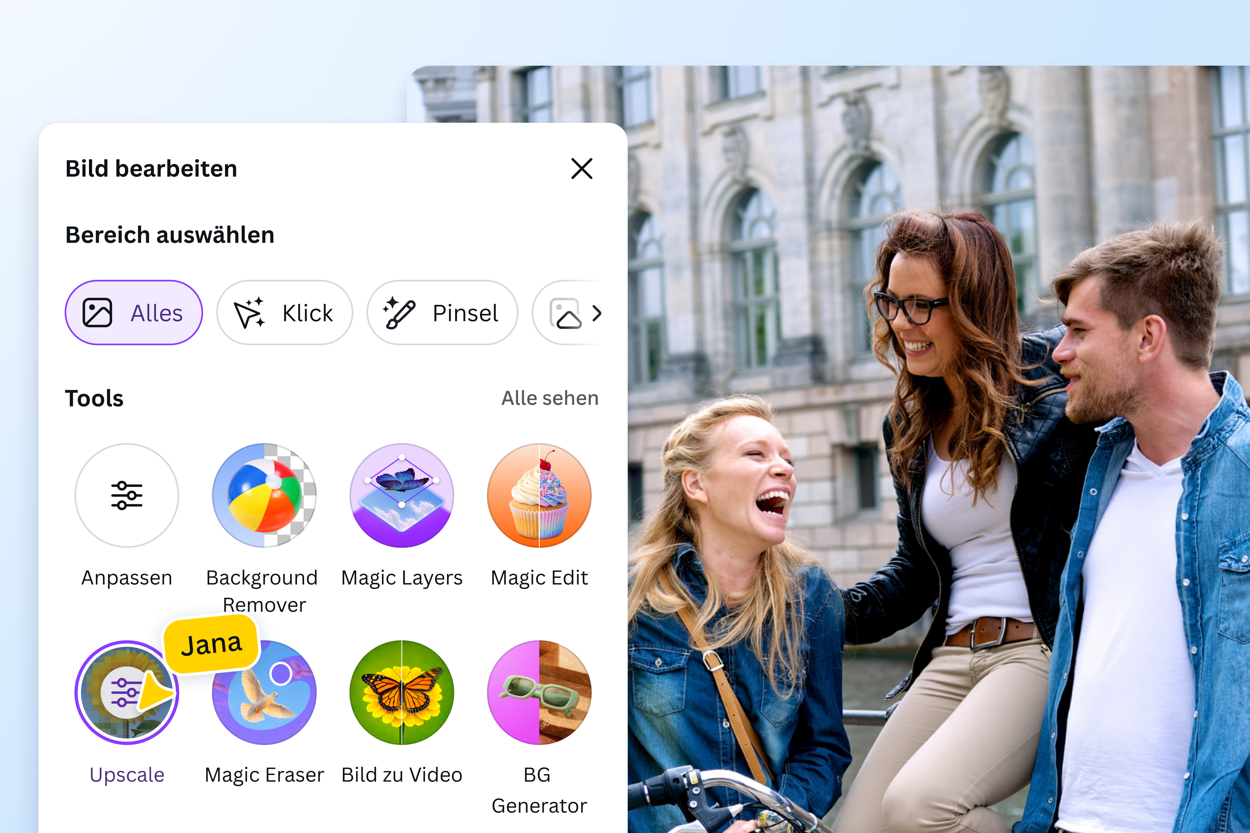 Bilder hochskalieren mit dem KI Image Upscale Tool von Canva