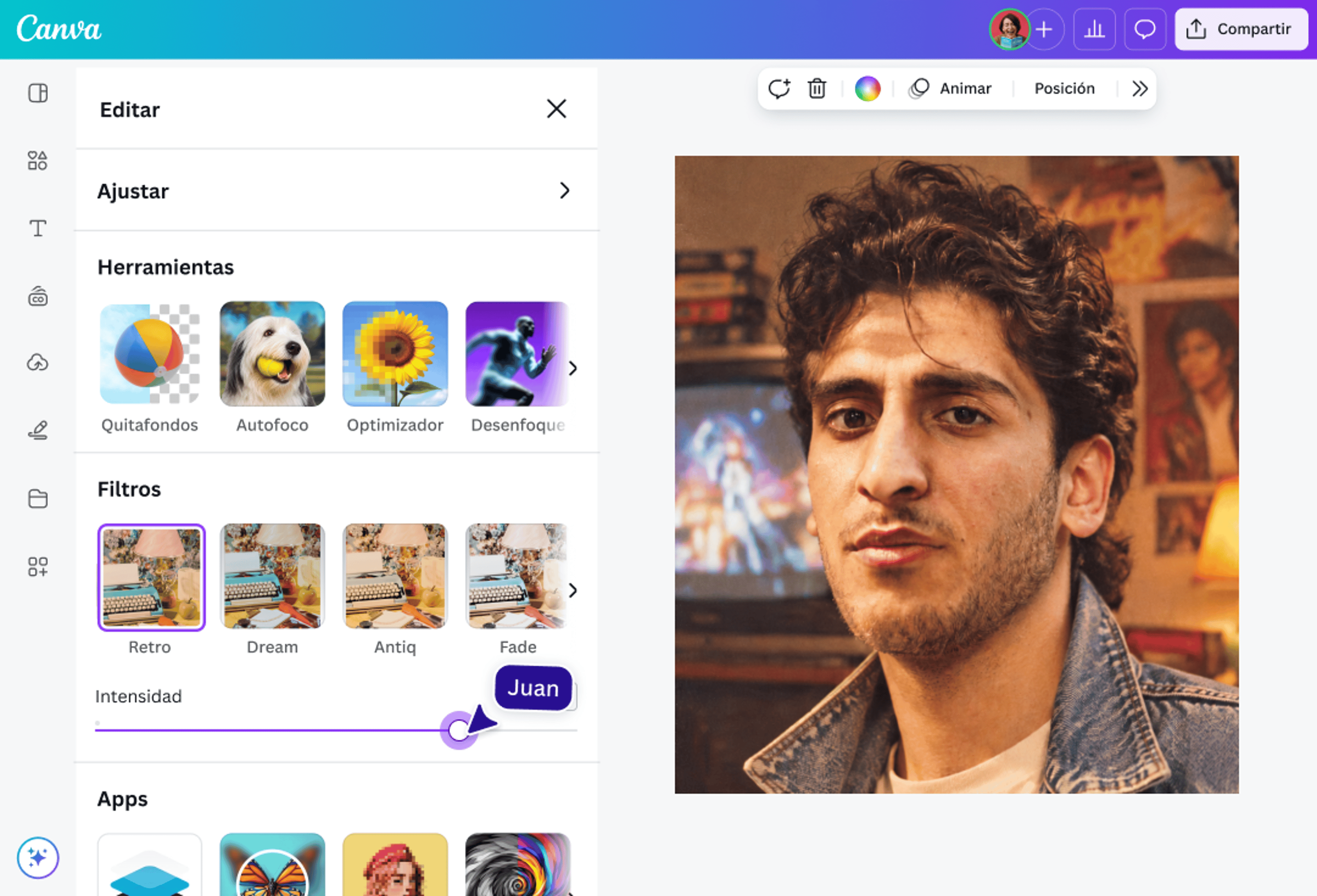 Cómo crear tu foto de los 80 con la IA de Canva