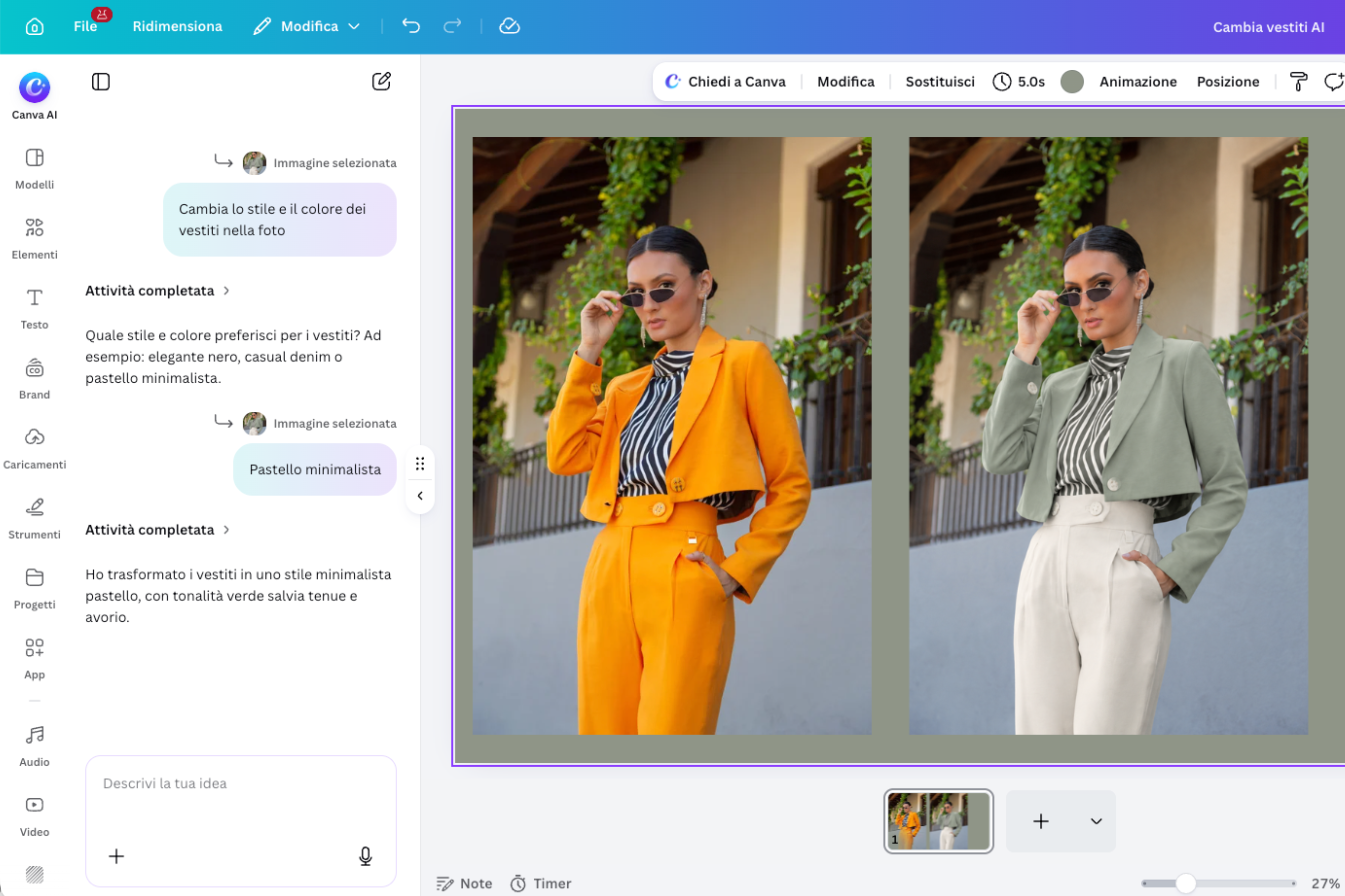 Cambiador de ropa con IA online gratis | Canva