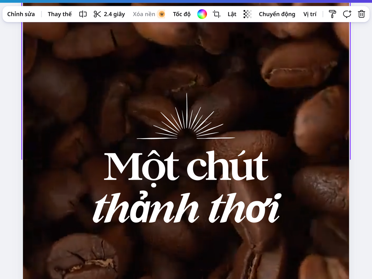 Chỉnh thông điệp trên mẫu video ngắn trong Canva
