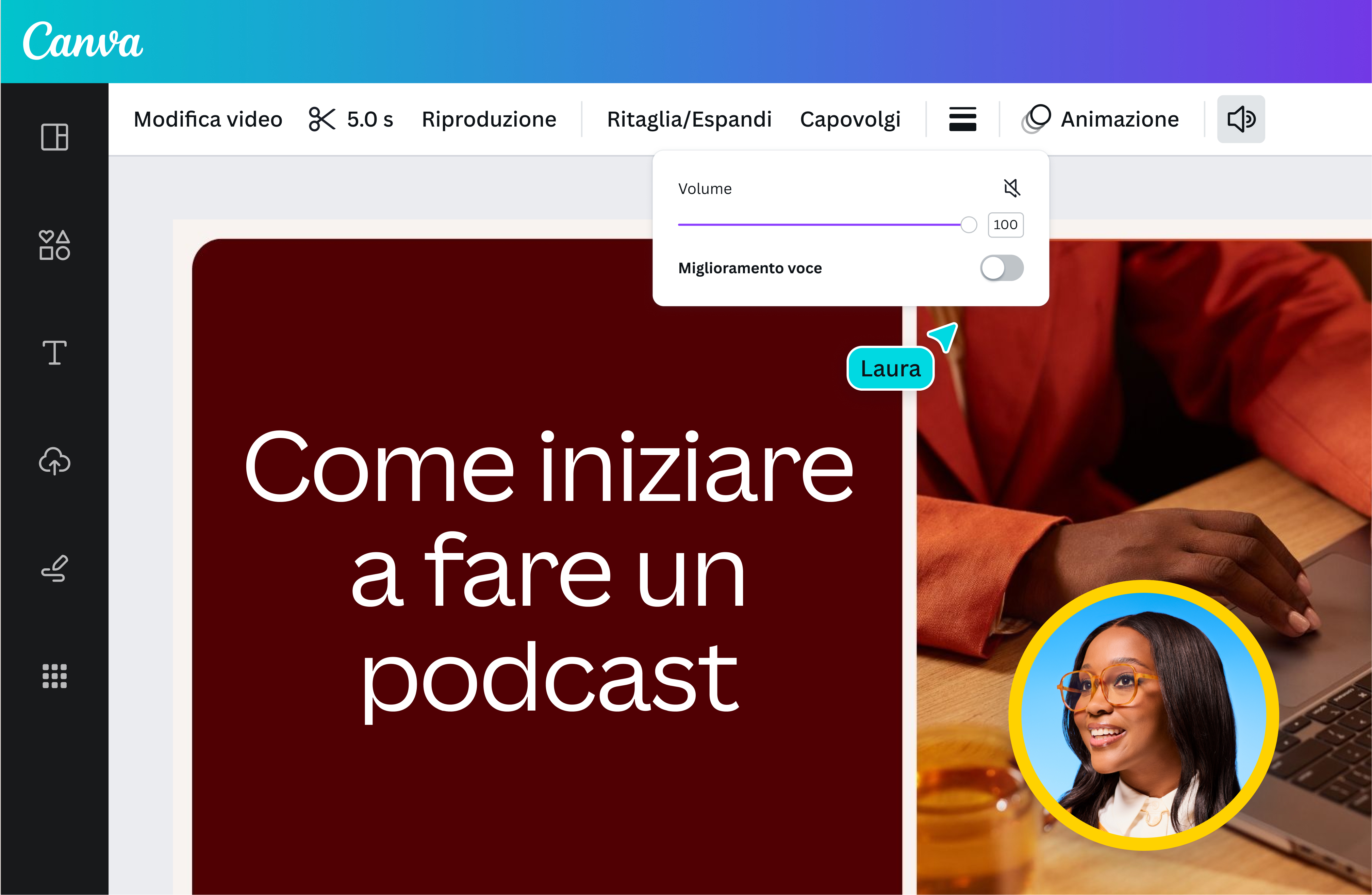 AI audio enhancer per rimuovere rumore di fondo audio