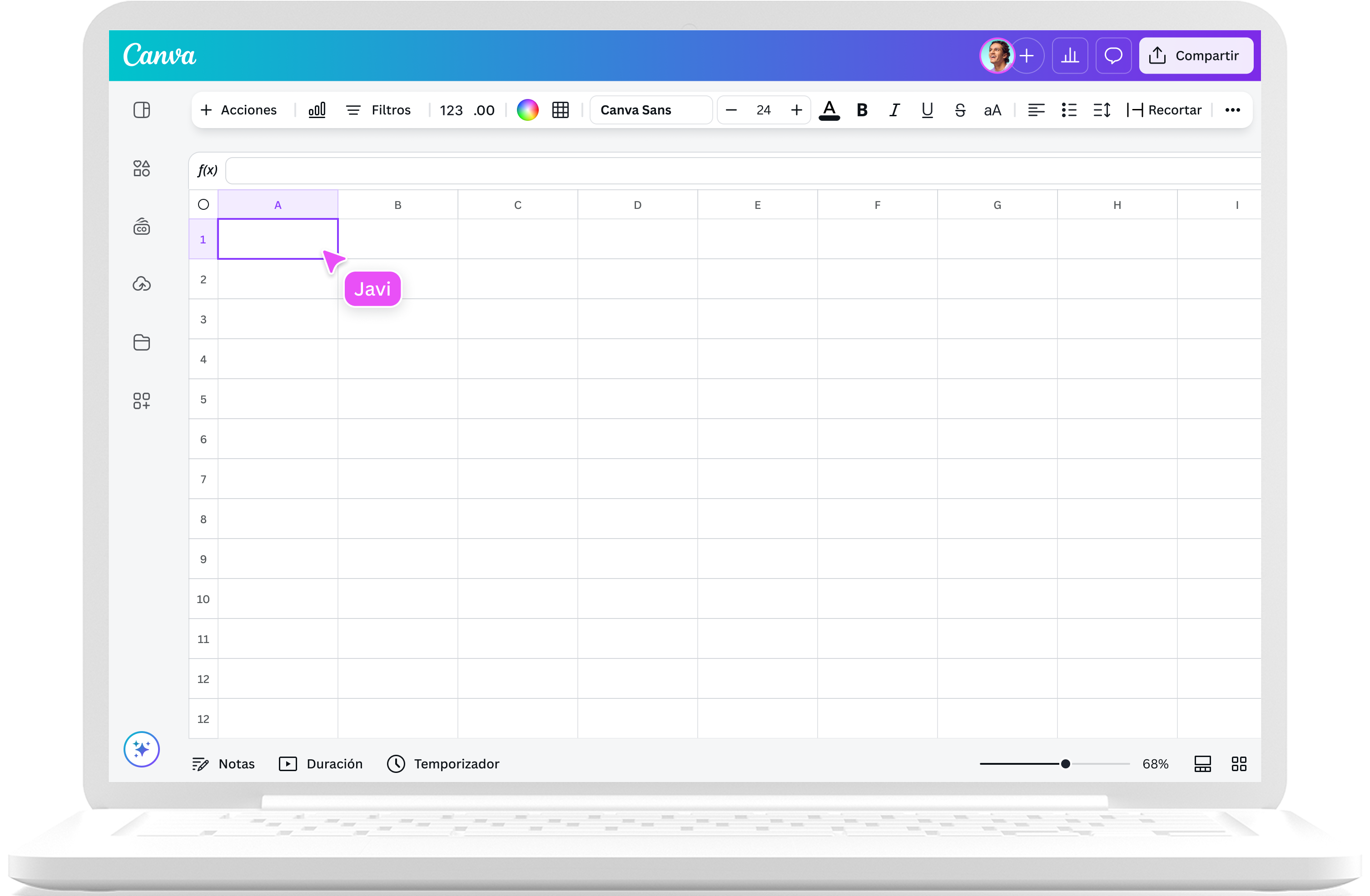 Cómo crear una hoja de cálculo con Hojas de cálculo de Canva