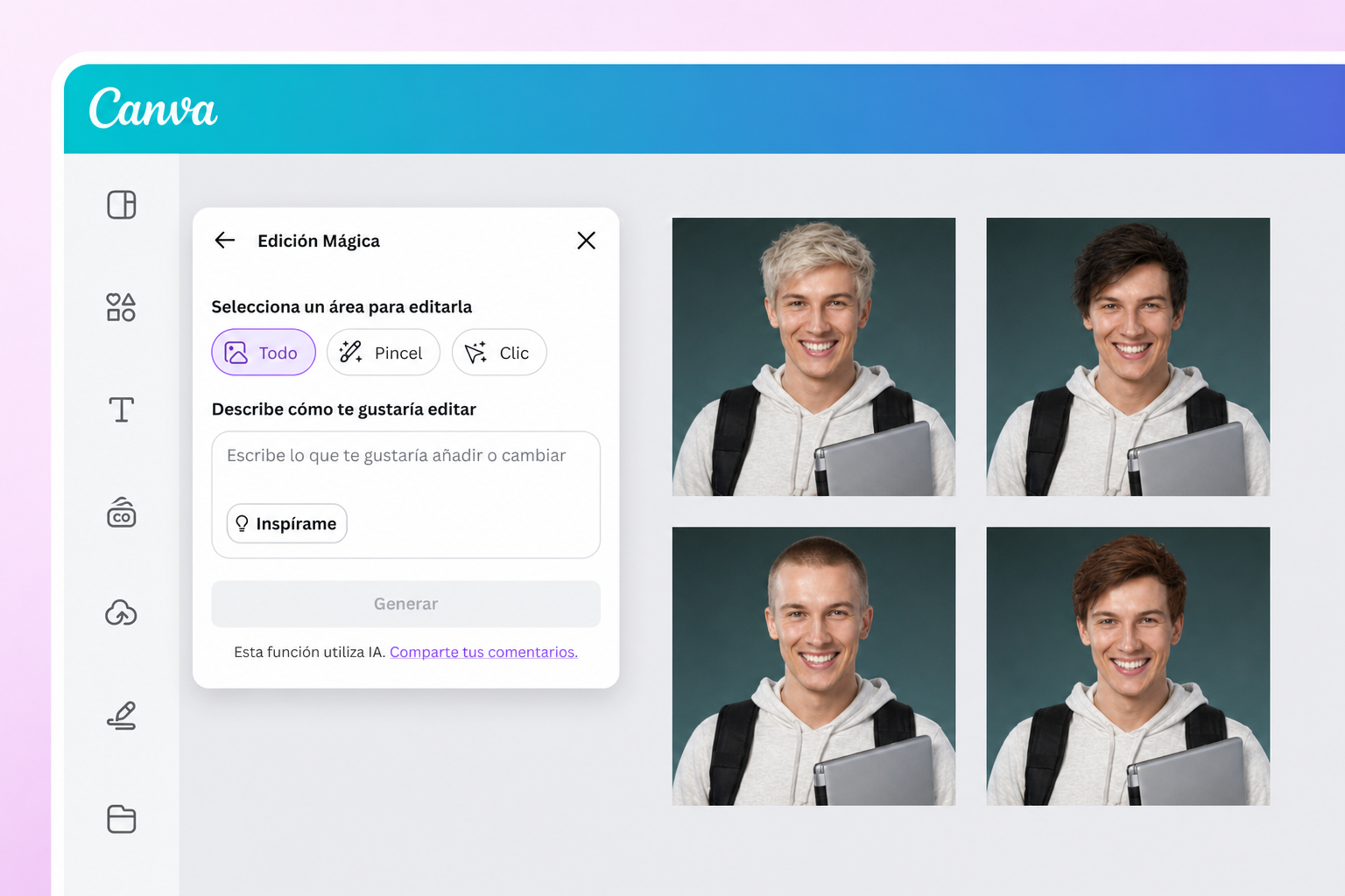 Probá todos los cortes con un solo clic gracias a la IA de Canva Mostramos visualmente como podés probar todos los cortes con un solo clic gracias a la IA de Canva