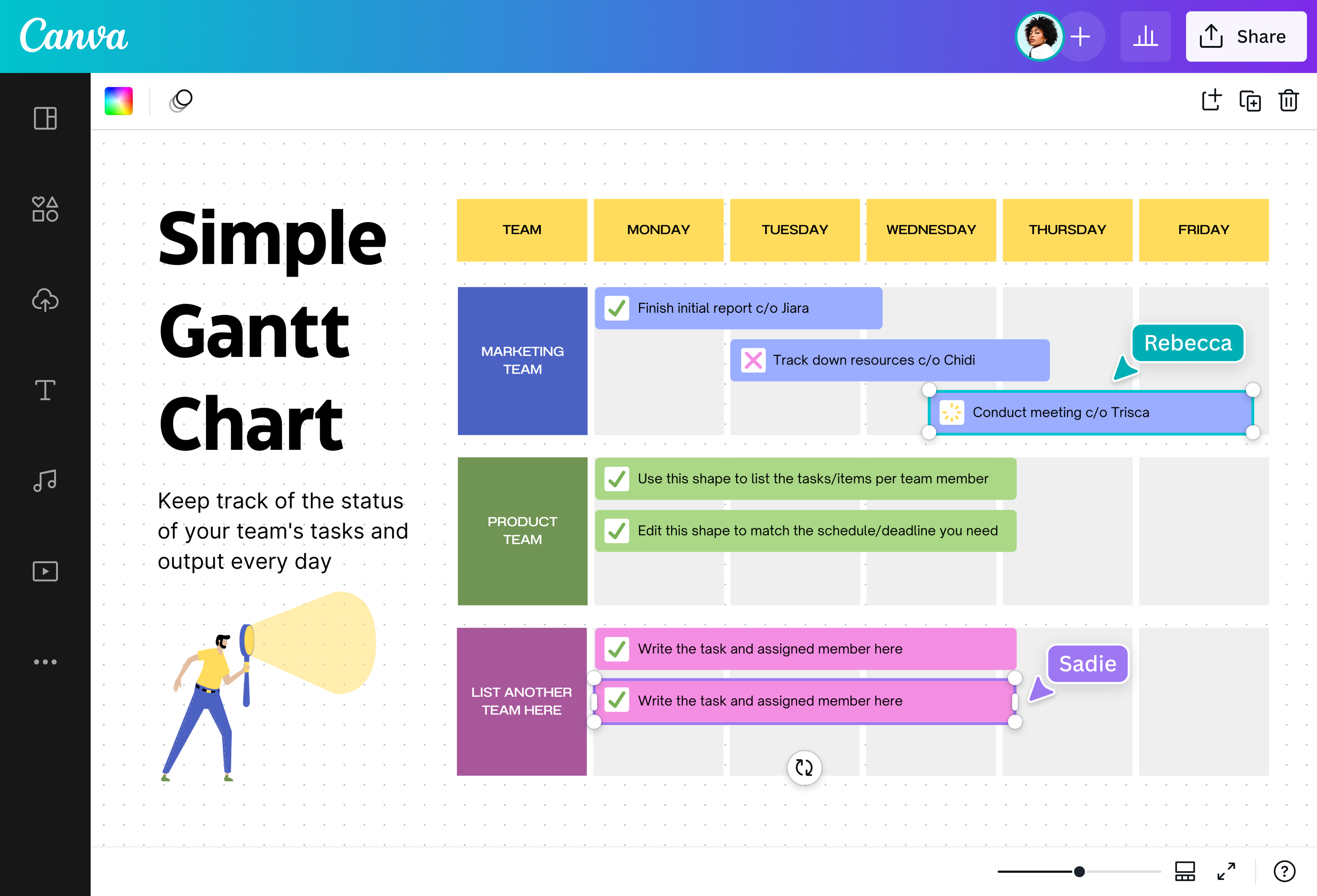 Sơ đồ Gantt: Tạo và chia sẻ Gantt Chart miễn phí - Canva