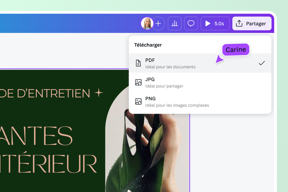 Capture d’écran du processus pour convertir un PDF en image sur Canva Capture d’écran du processus pour convertir un PDF en image sur Canva