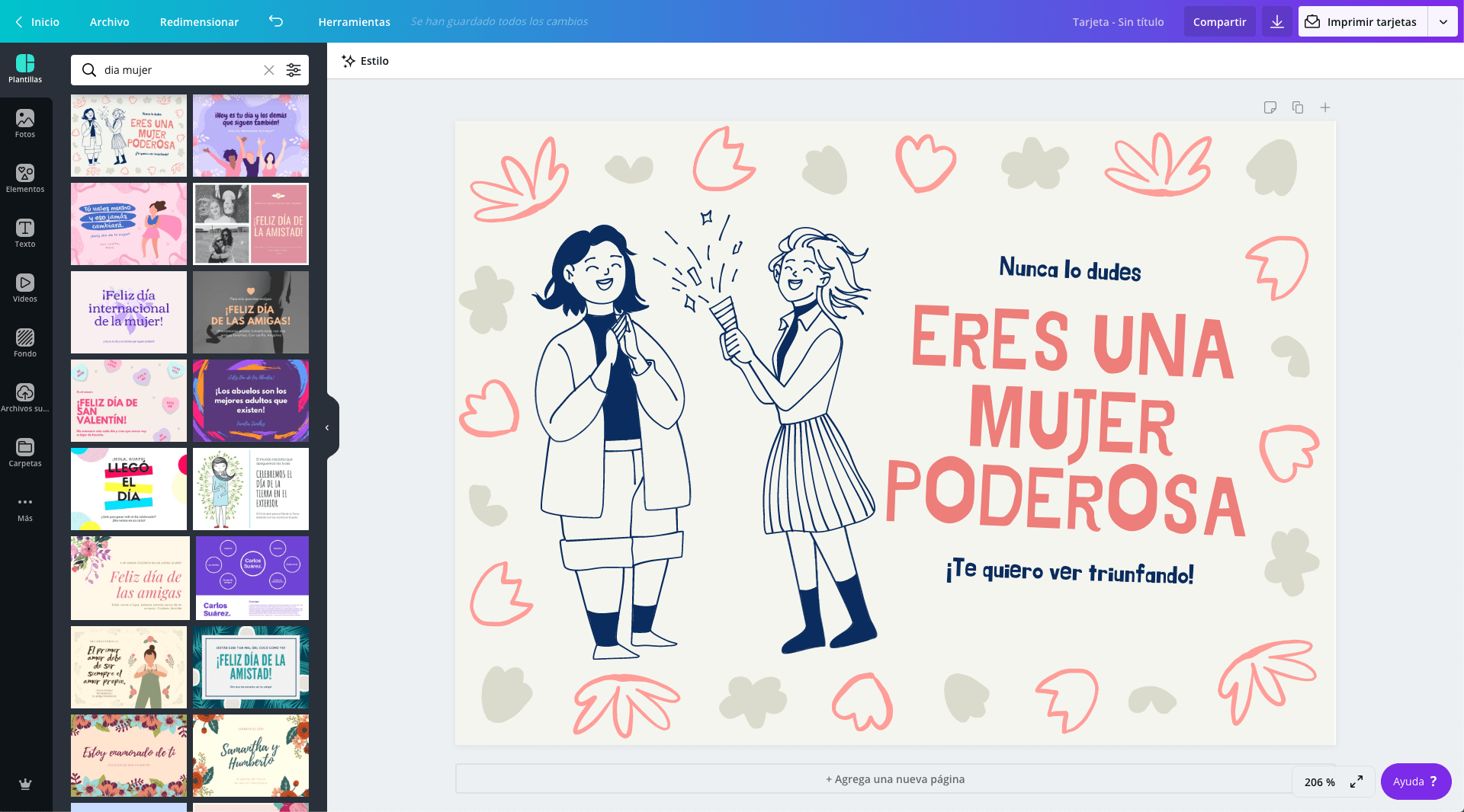 Tarjetas para el Día Internacional de la Mujer