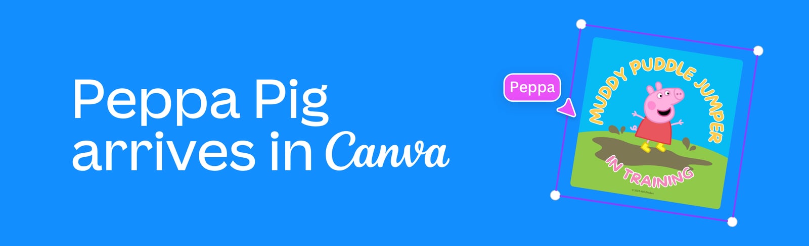 Peppa Pig arrives in Canva