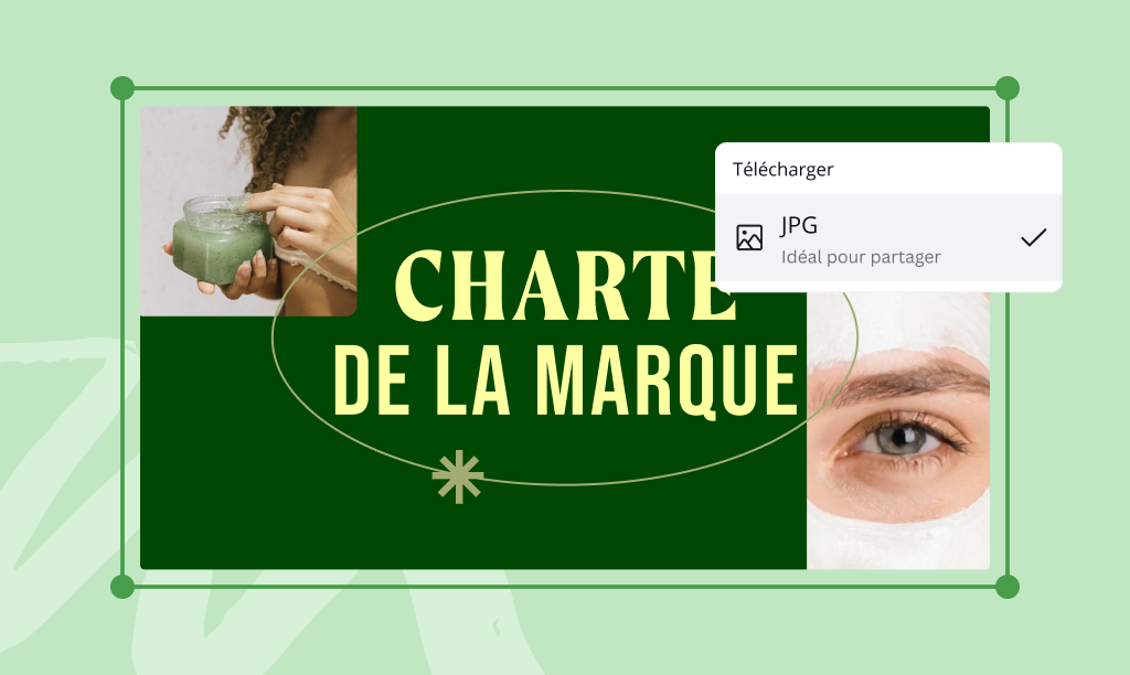 Document de brand guidelines à convertir de PDF en JPG sur Canva